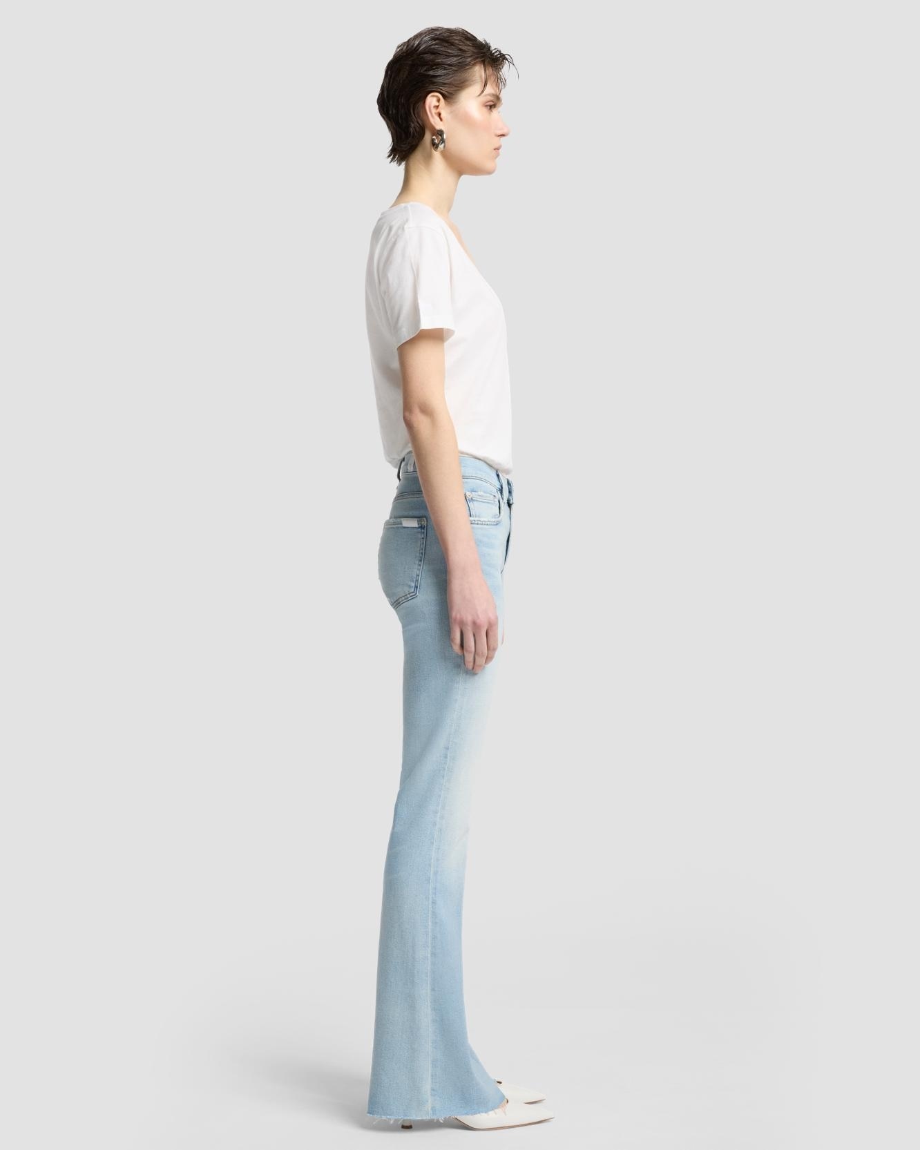 Vaqueros campana de mujer bootcut tailorless de tiro alto - 7 For all mankind - Azul claro Azul claro-5