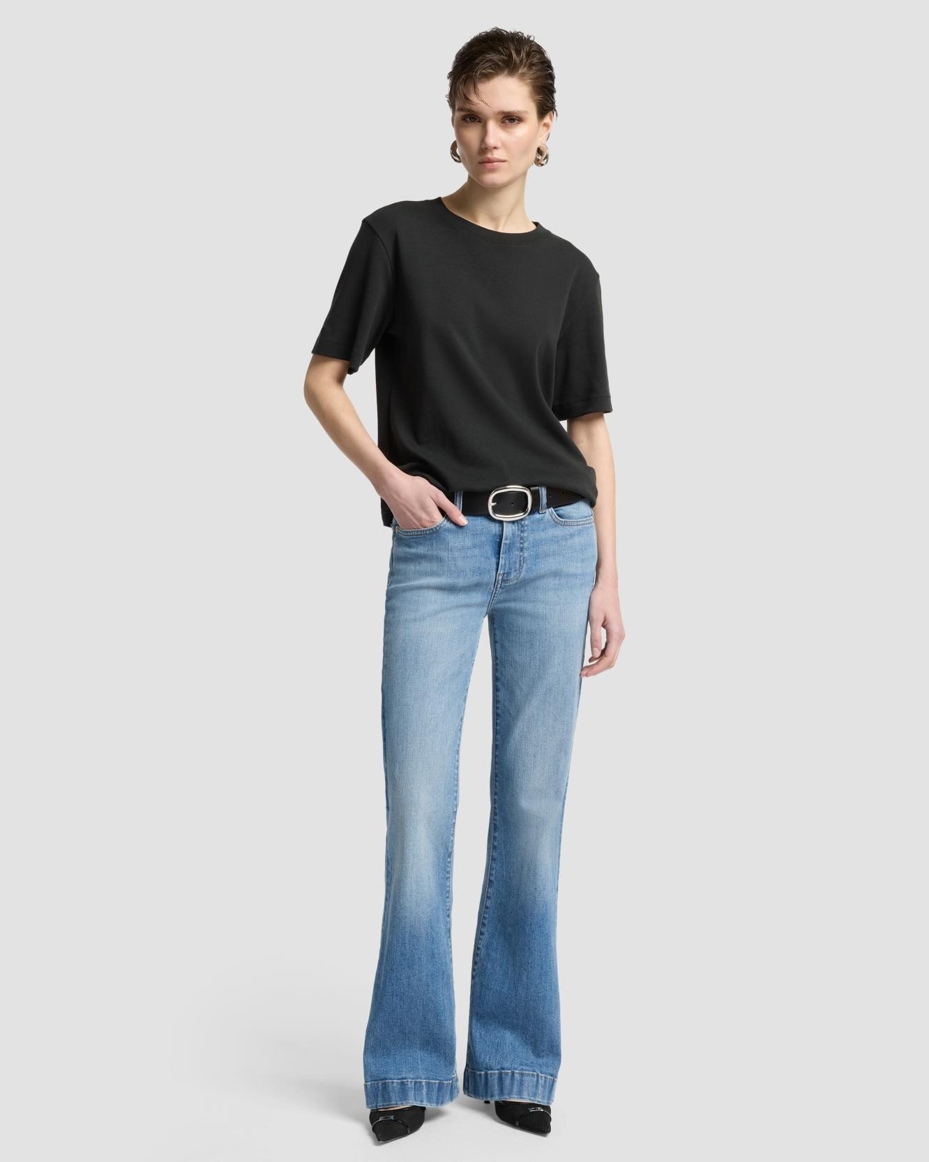 Vaqueros campana de mujer dojo tailorless de tiro alto - 7 For all mankind - Azul claro Azul claro-1