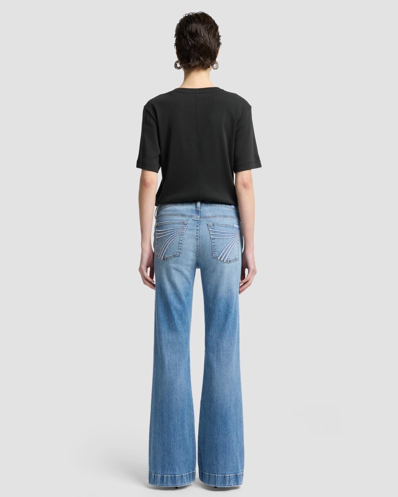 Vaqueros campana de mujer dojo tailorless de tiro alto - 7 For all mankind - Azul claro Azul claro-3