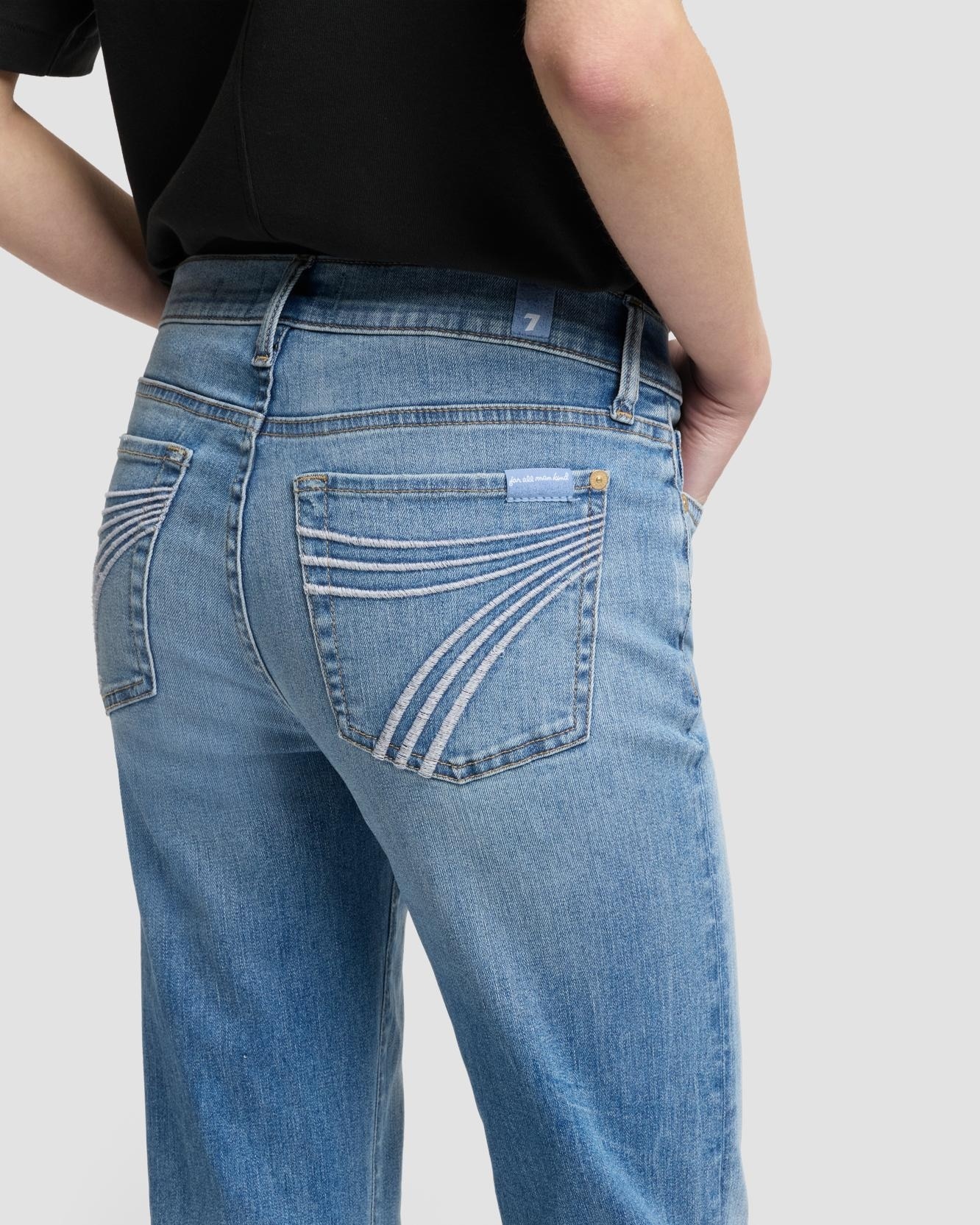 Vaqueros campana de mujer dojo tailorless de tiro alto - 7 For all mankind - Azul claro Azul claro-4