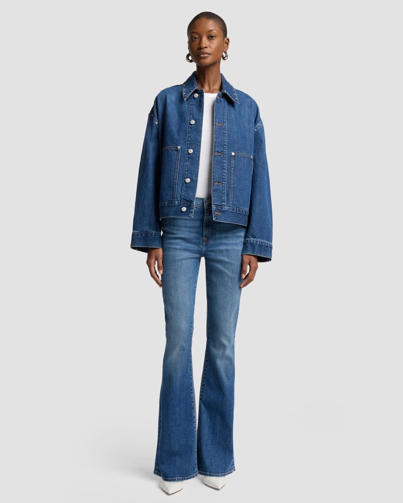 7 For all mankind - Vaqueros campana de mujer hw ali de tiro alto.