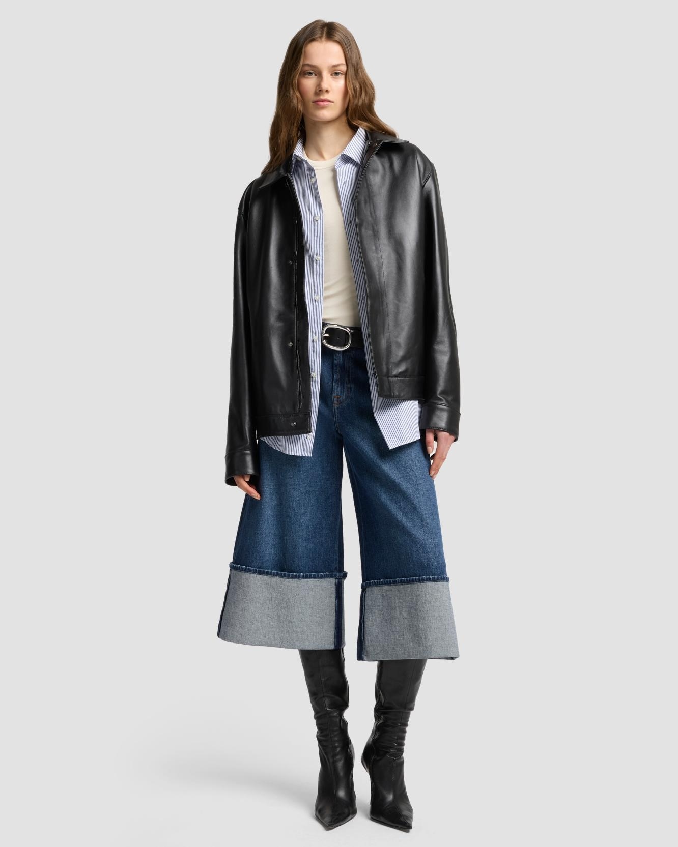 7 For all mankind - Vaqueros campana de mujer culotte de tiro alto.