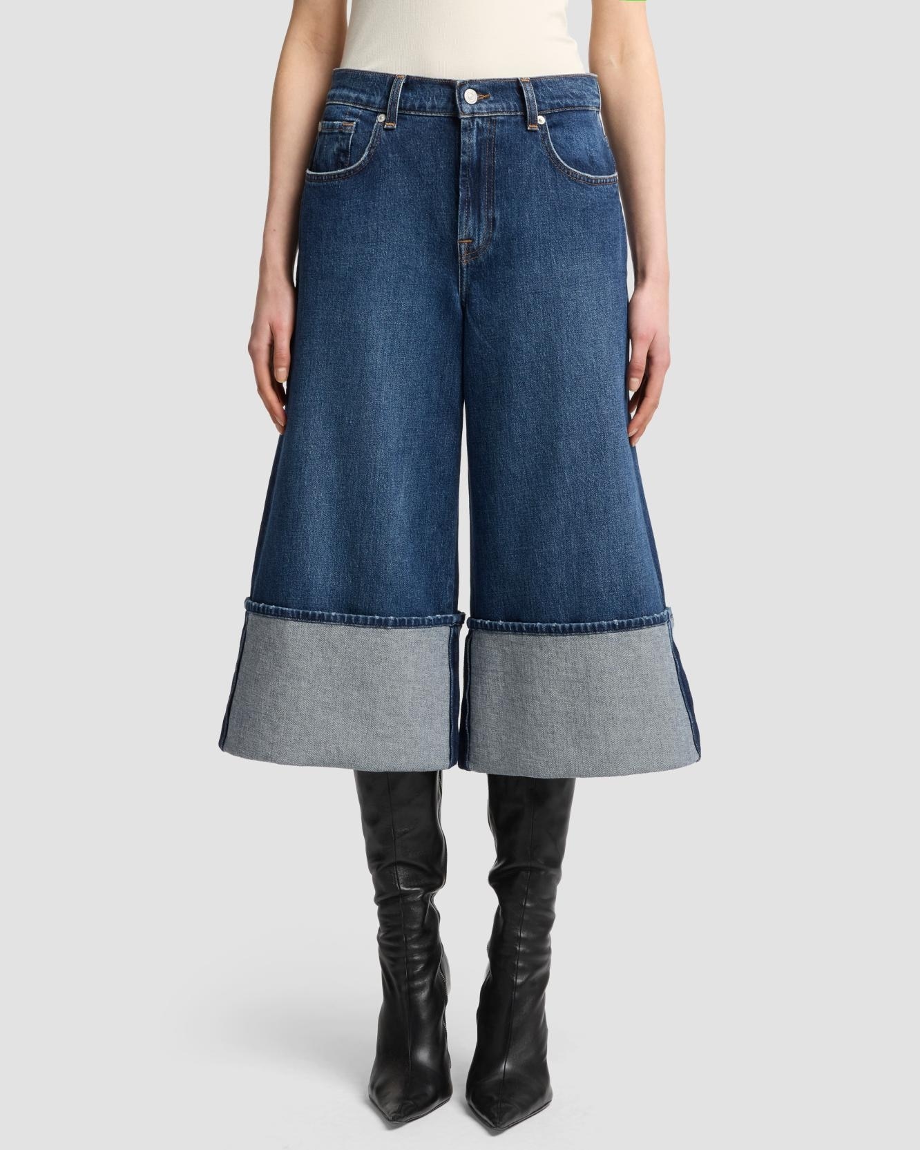 Vaqueros campana de mujer culotte de tiro alto - 7 For all mankind - Azul marino Azul marino-2