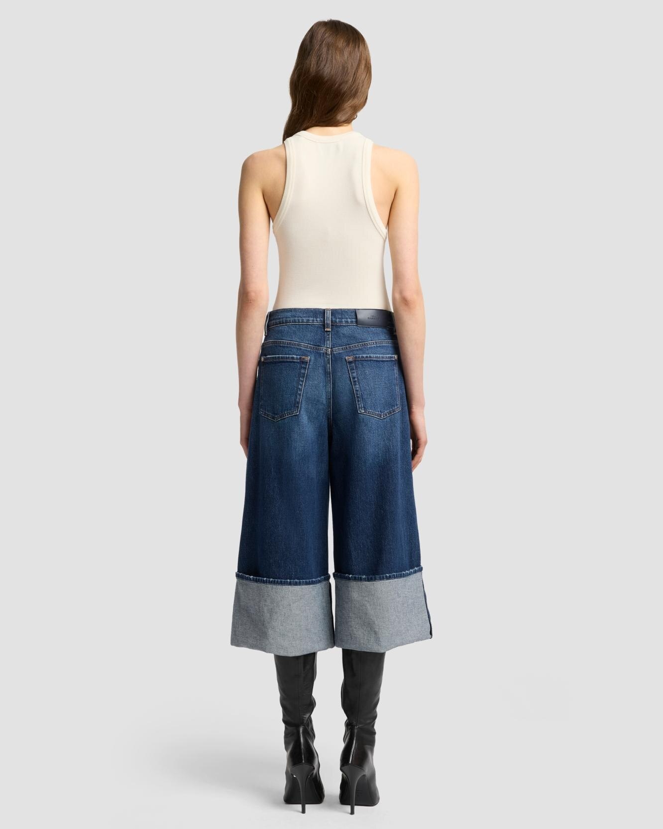 Vaqueros campana de mujer culotte de tiro alto - 7 For all mankind - Azul marino Azul marino-3