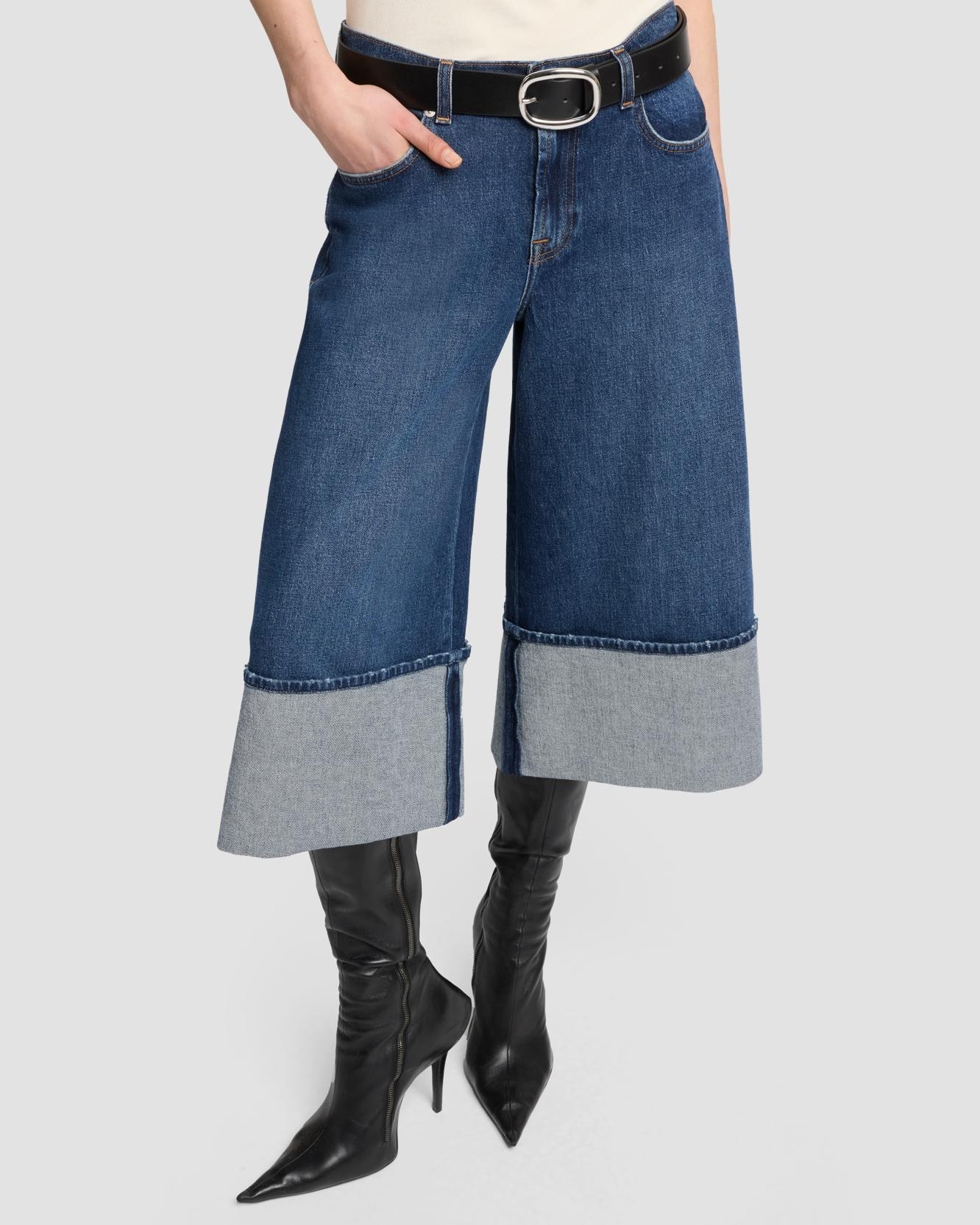 Vaqueros campana de mujer culotte de tiro alto - 7 For all mankind - Azul marino Azul marino-4