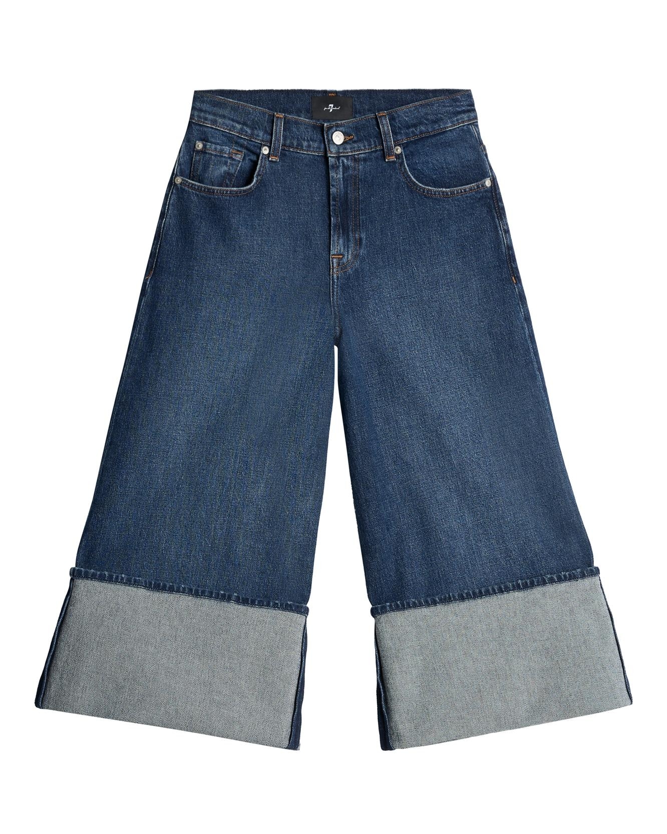 Vaqueros campana de mujer culotte de tiro alto - 7 For all mankind - Azul marino Azul marino-6