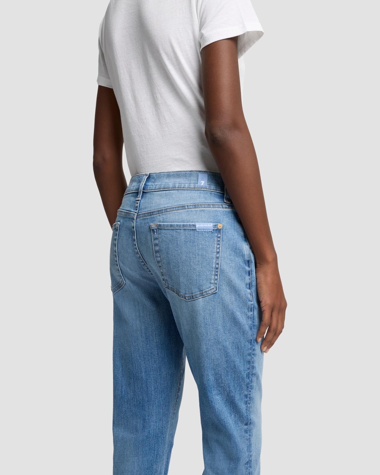 Vaqueros pitillo de mujer relaxed skinny de tiro medio - 7 For all mankind - Azul claro Azul claro-4