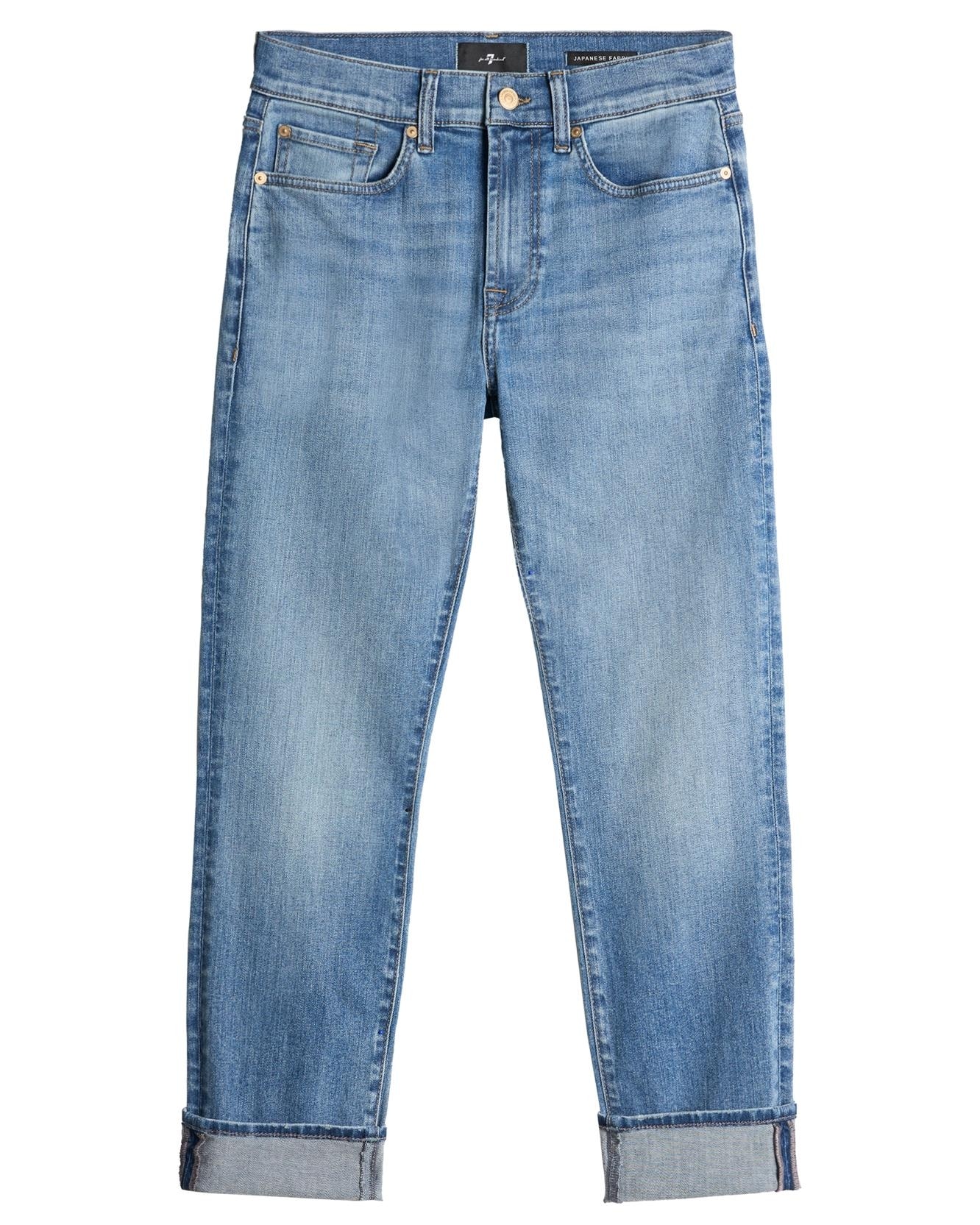 Vaqueros pitillo de mujer relaxed skinny de tiro medio - 7 For all mankind - Azul claro Azul claro-6