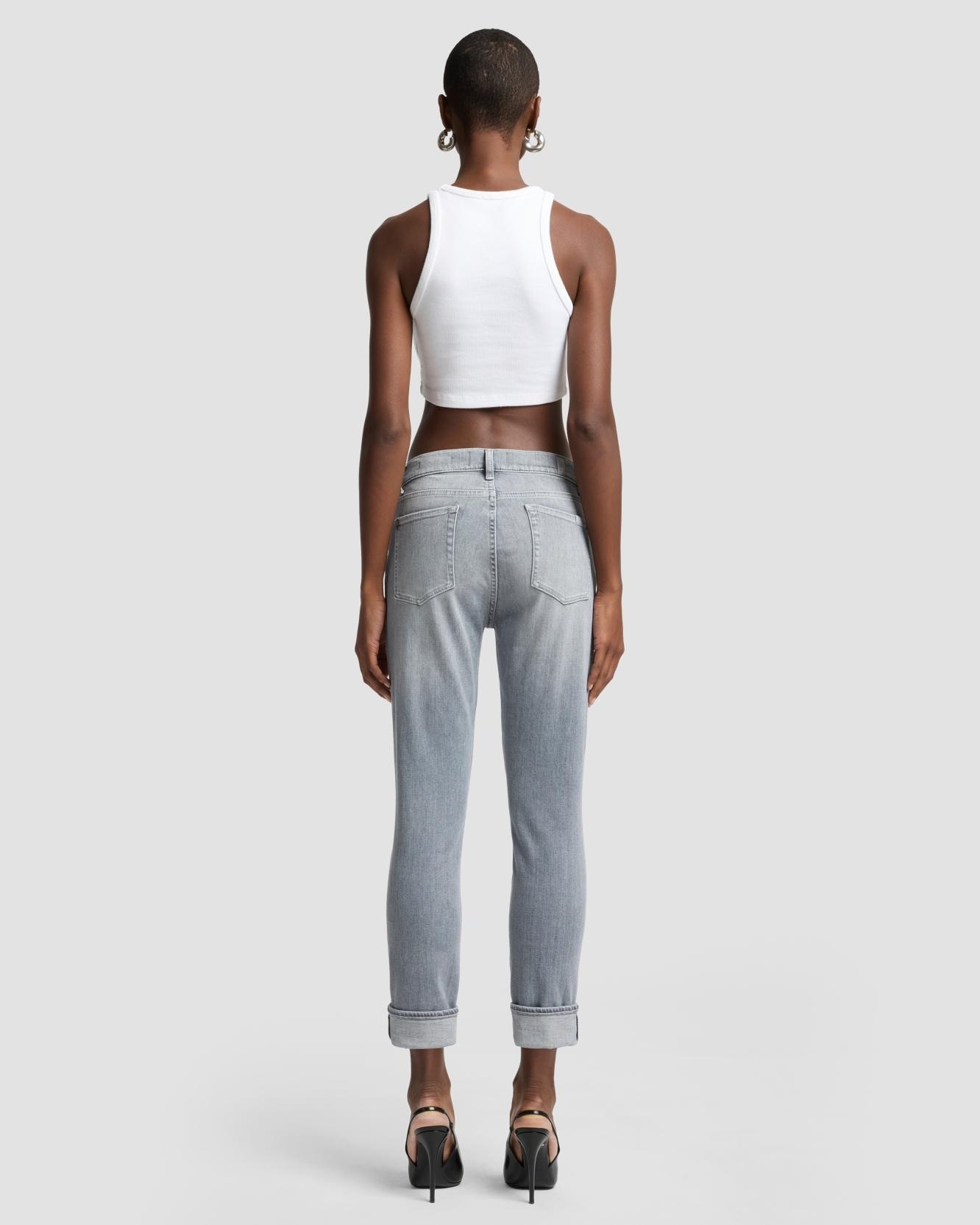 Vaqueros pitillo de mujer relaxed skinny de tiro medio - 7 For all mankind - Gris Gris-3