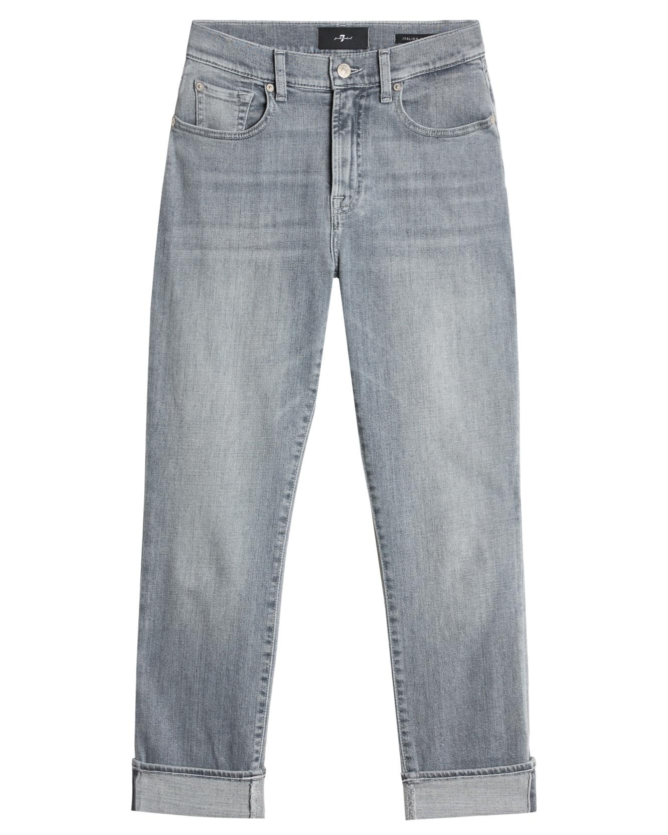 Vaqueros pitillo de mujer relaxed skinny de tiro medio - 7 For all mankind - Gris Gris-6