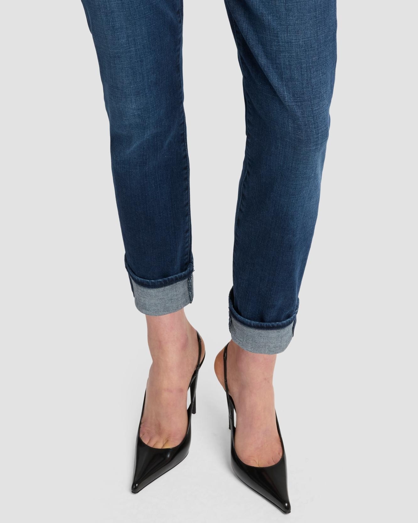 Vaqueros pitillo de mujer relaxed skinny de tiro medio - 7 For all mankind - Azul marino Azul marino-4