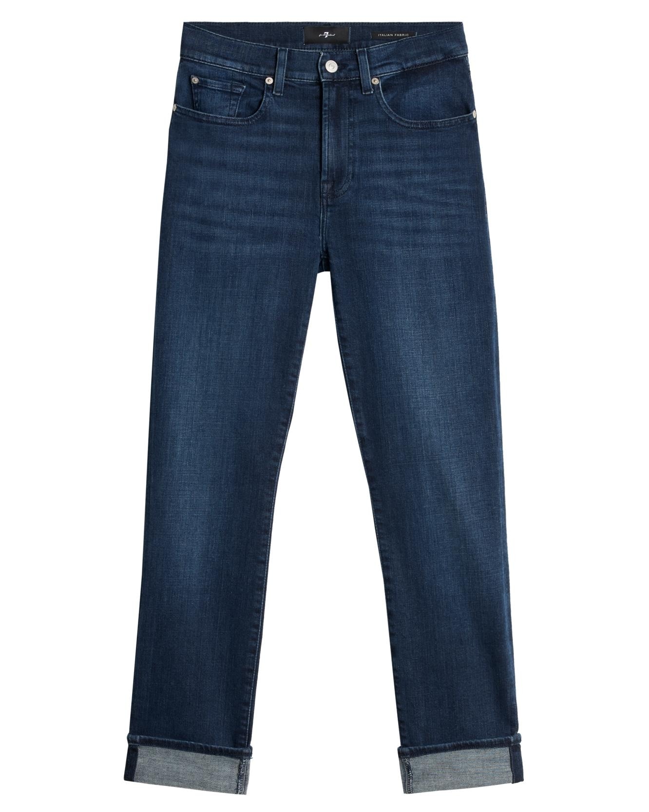 Vaqueros pitillo de mujer relaxed skinny de tiro medio - 7 For all mankind - Azul marino Azul marino-6