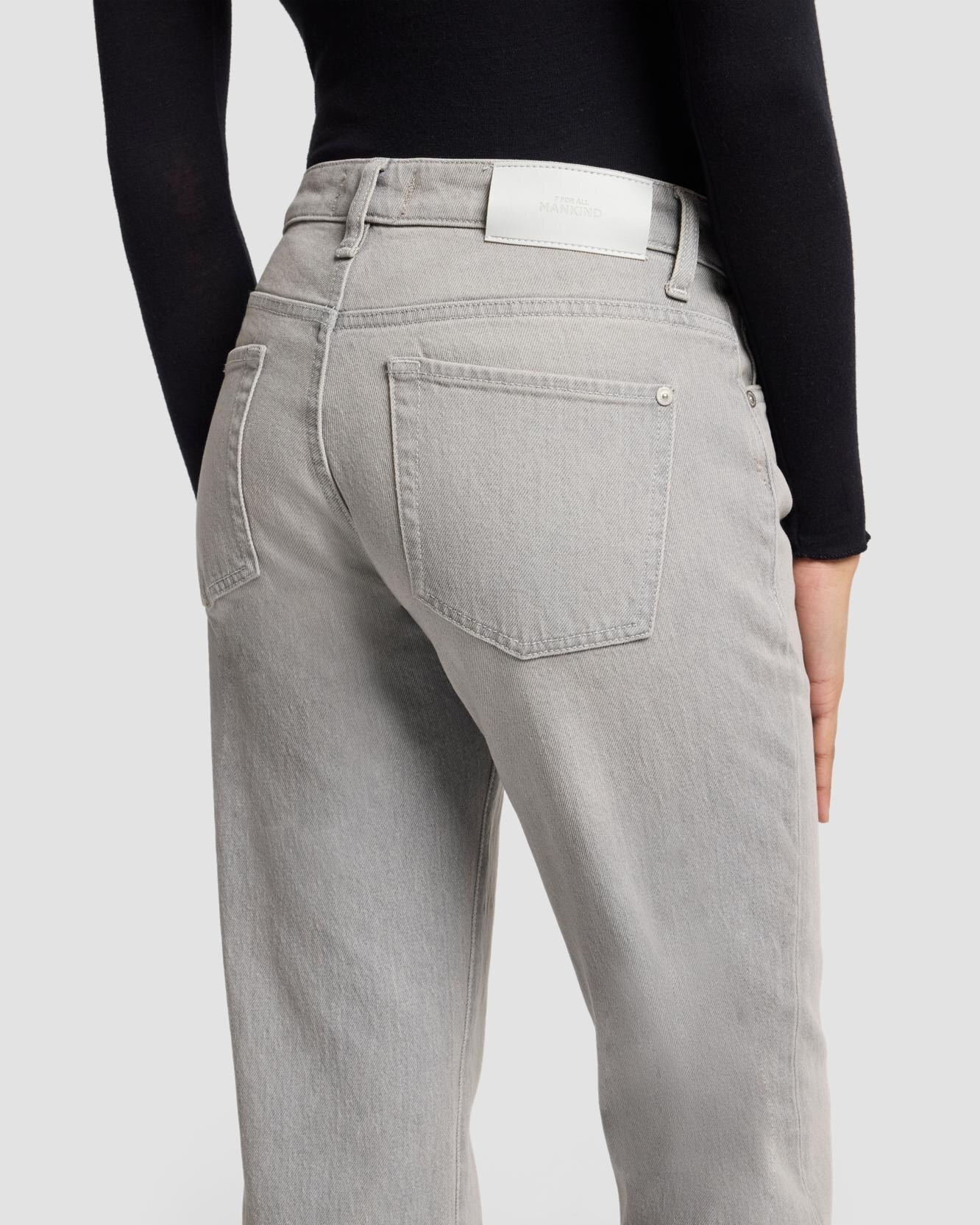Vaqueros rectos de mujer calie straight de tiro medio - 7 For all mankind - Gris Gris-4