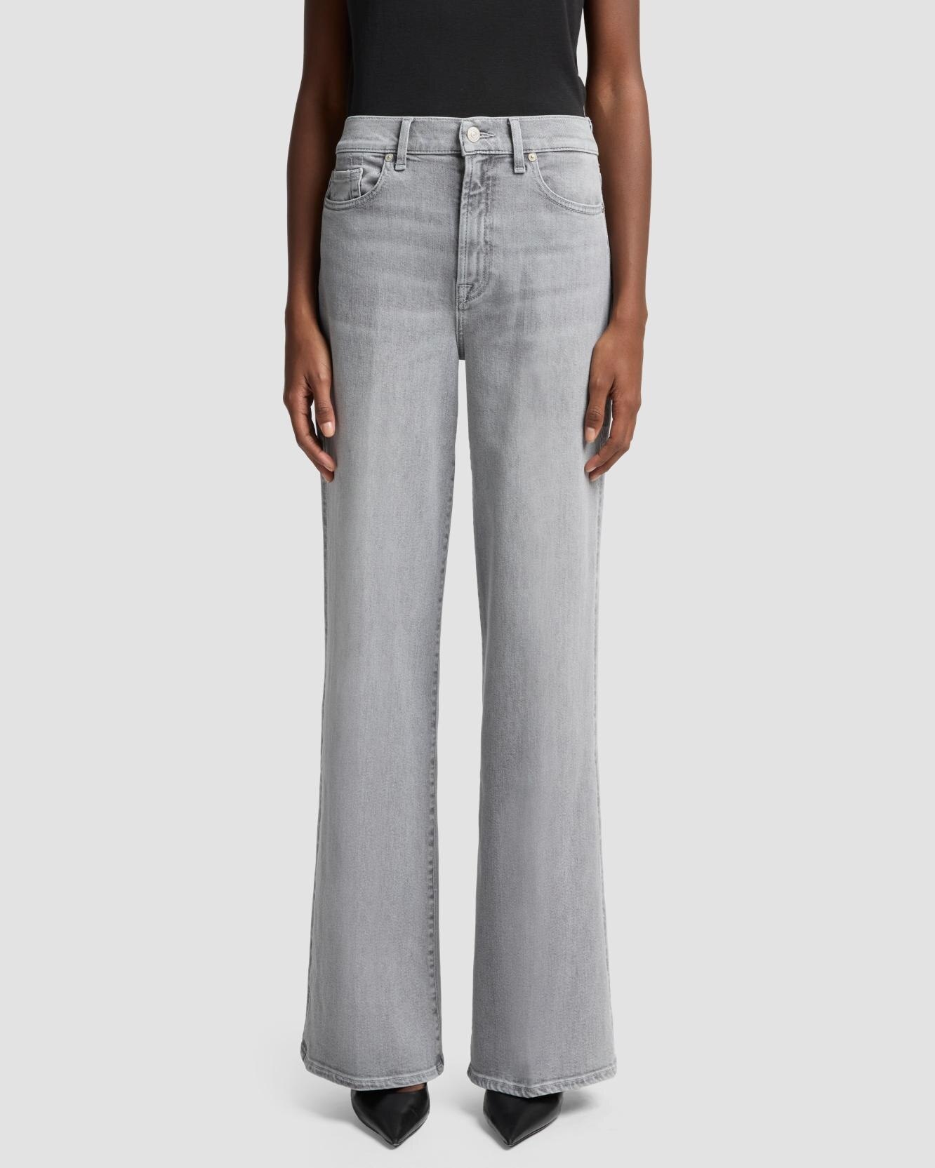 Vaqueros campana de mujer Lotta de tiro alto - 7 For all mankind - Gris Gris-2