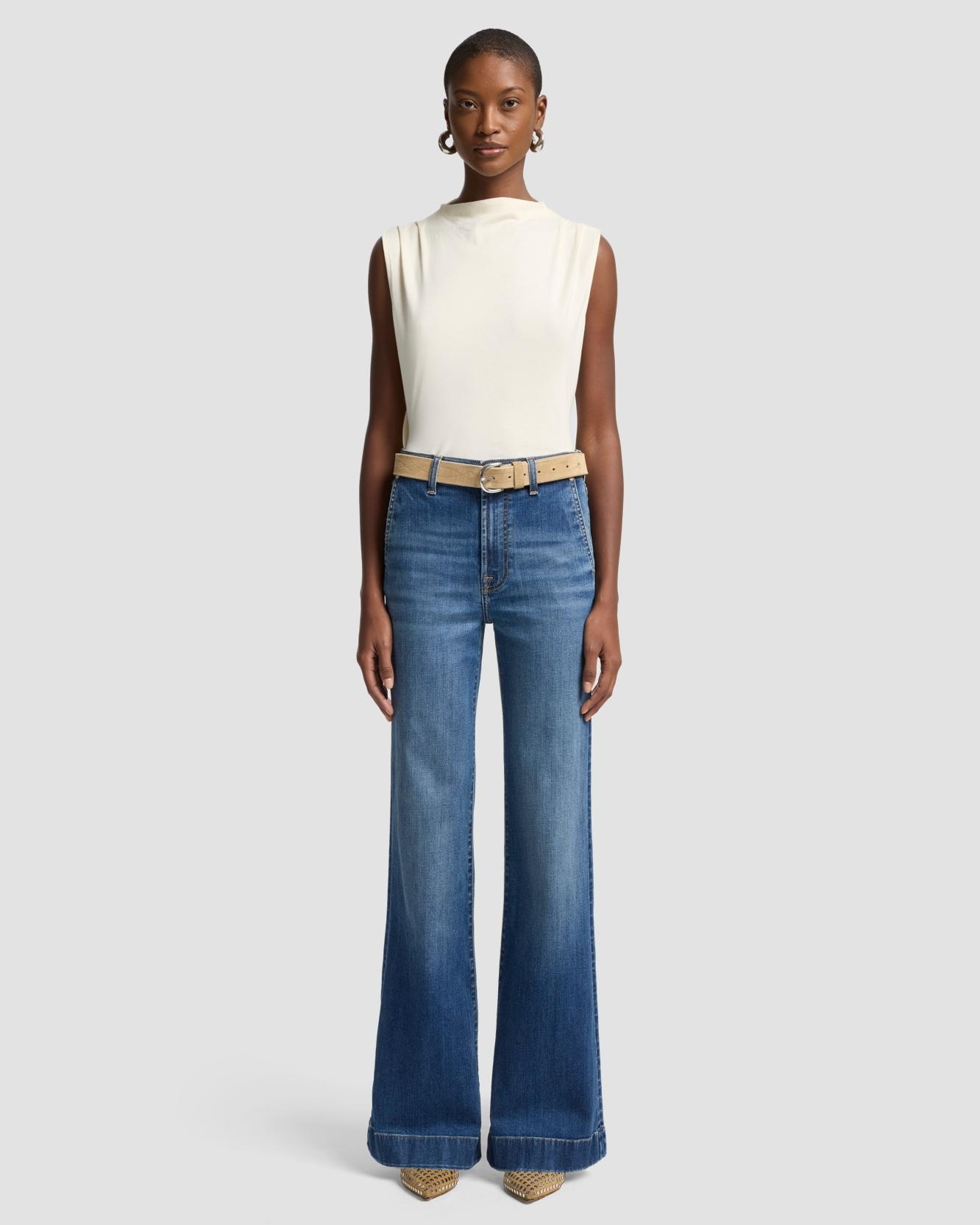 7 For all mankind - Vaqueros campana de mujer modern dojo de tiro alto.