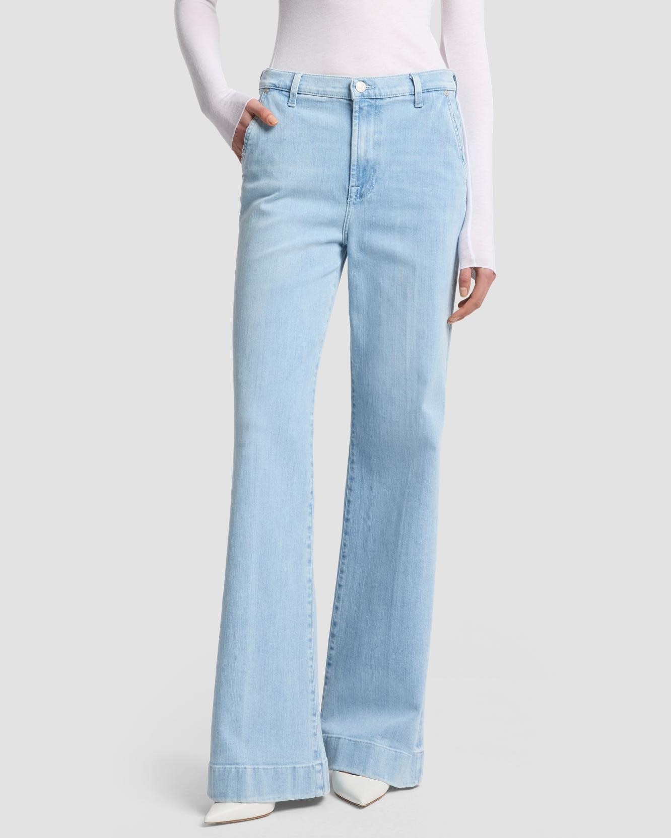 Vaqueros campana de mujer modern dojo de tiro alto - 7 For all mankind - Azul claro Azul claro-2