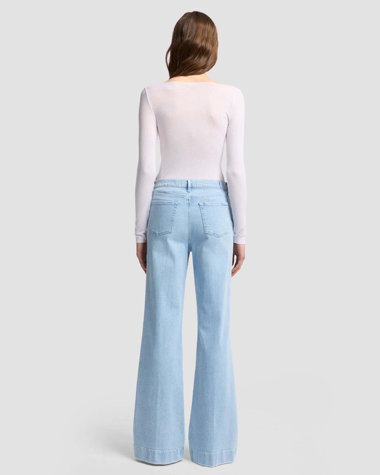 Vaqueros campana de mujer modern dojo de tiro alto - 7 For all mankind - Azul claro Azul claro-3