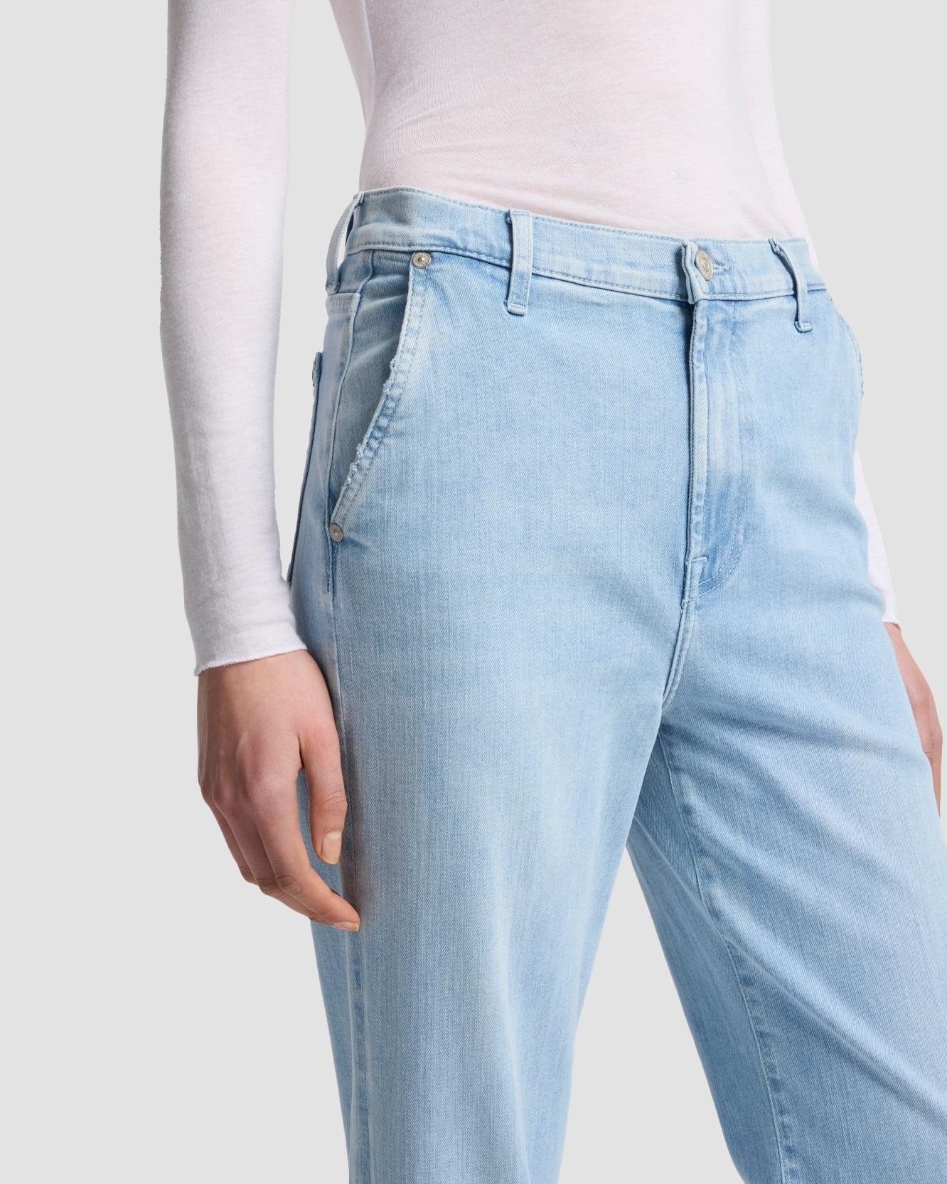 Vaqueros campana de mujer modern dojo de tiro alto - 7 For all mankind - Azul claro Azul claro-4
