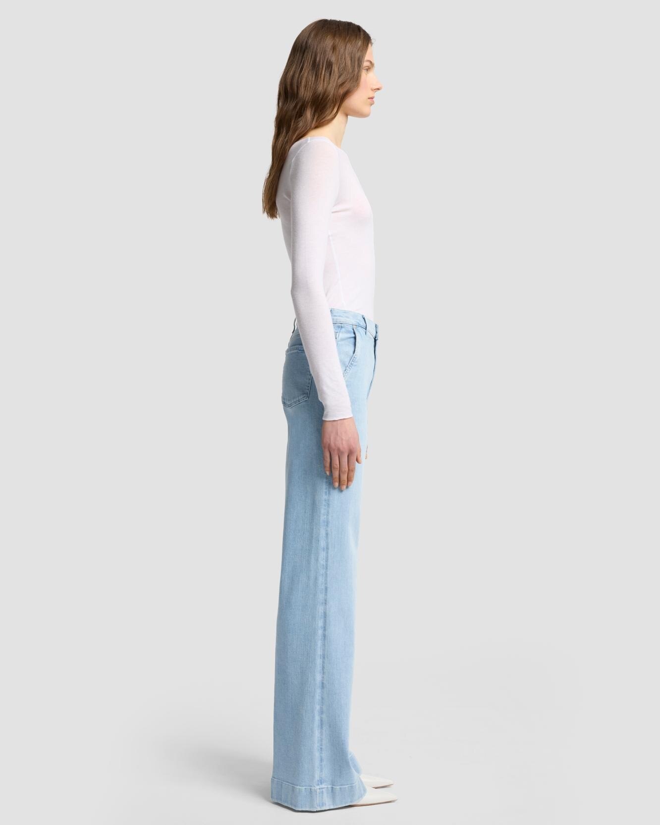Vaqueros campana de mujer modern dojo de tiro alto - 7 For all mankind - Azul claro Azul claro-5