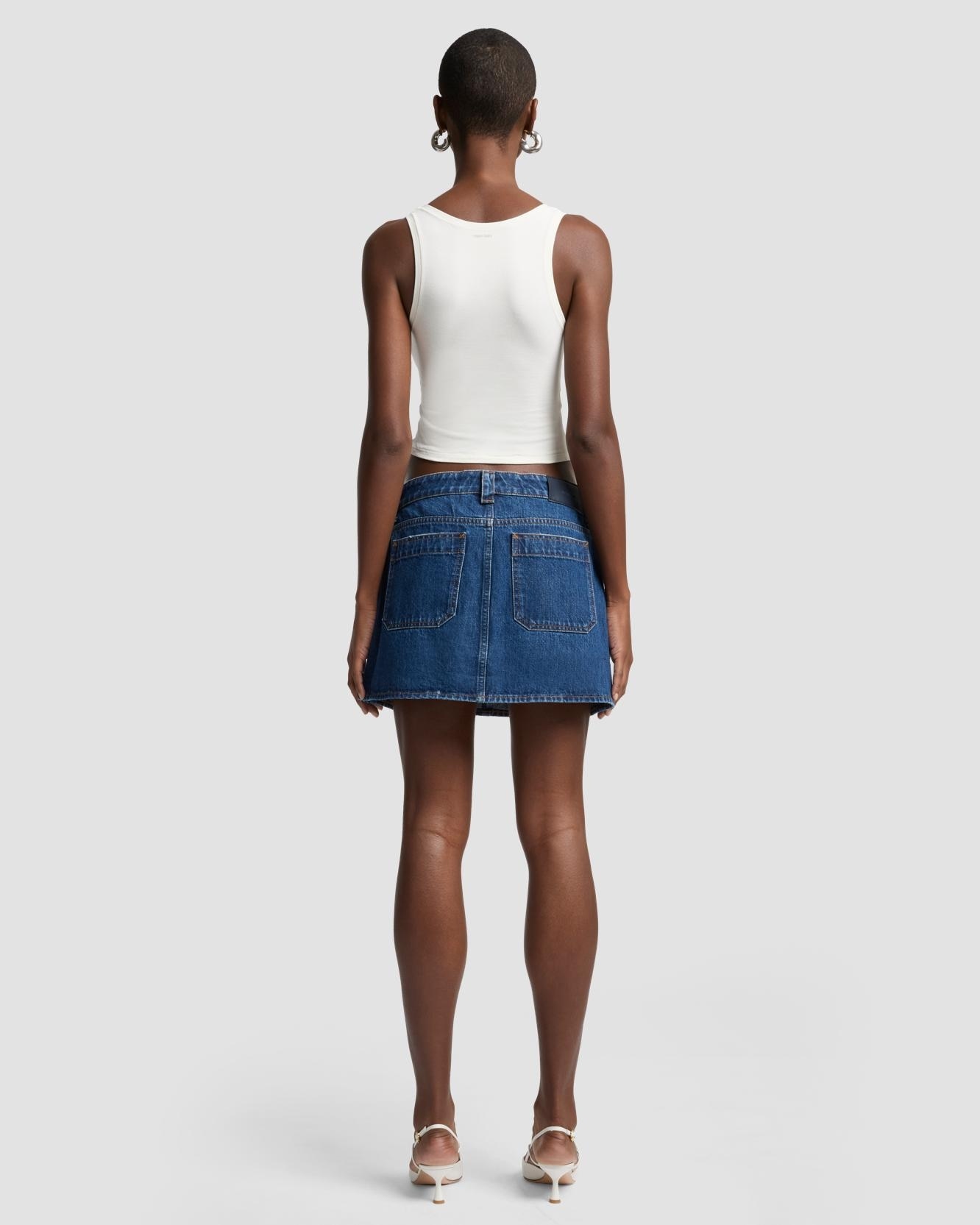 Falda mini en denim - 7 For all mankind - Azul marino Azul marino-3