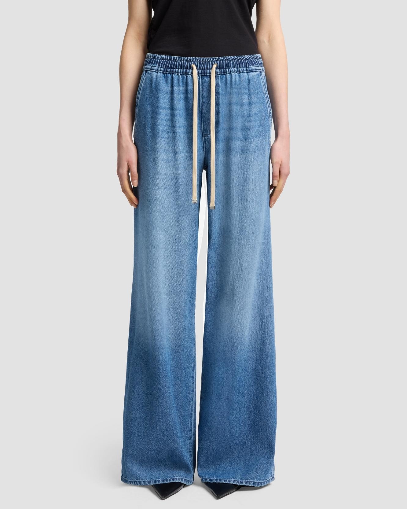 Pantalones jogger de mujer pull on de tiro medio - 7 For all mankind - Azul denim Azul denim-2