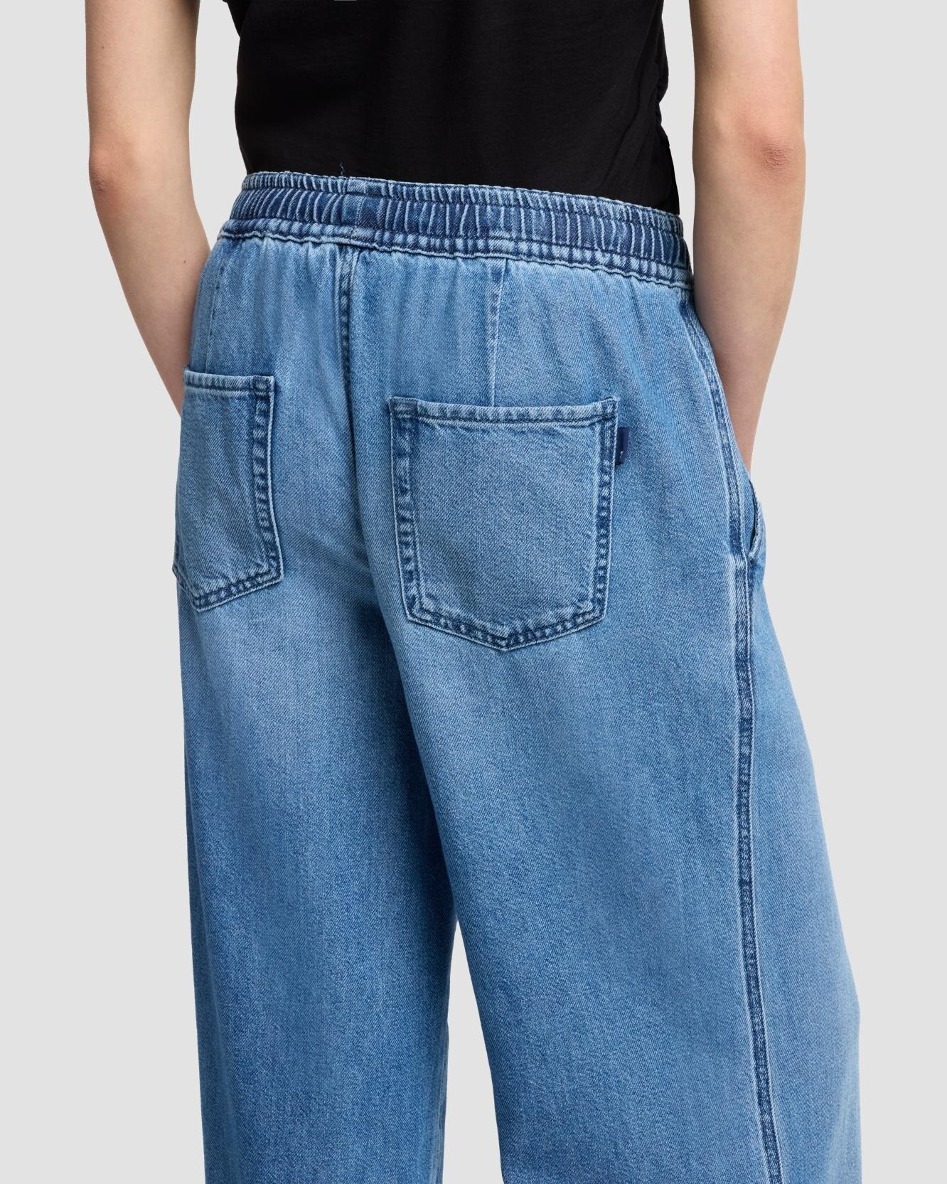 Pantalones jogger de mujer pull on de tiro medio - 7 For all mankind - Azul denim Azul denim-4