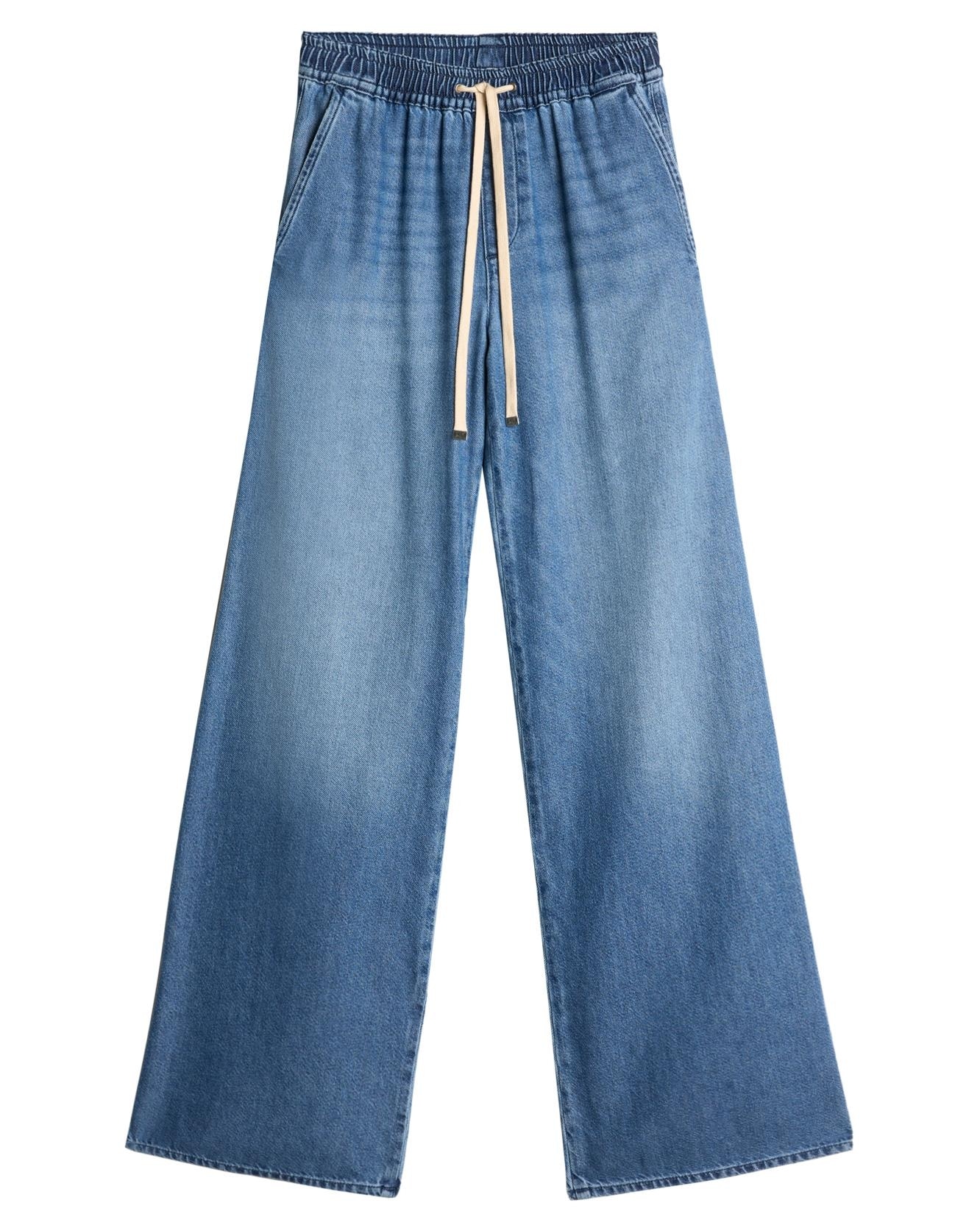 Pantalones jogger de mujer pull on de tiro medio - 7 For all mankind - Azul denim Azul denim-6
