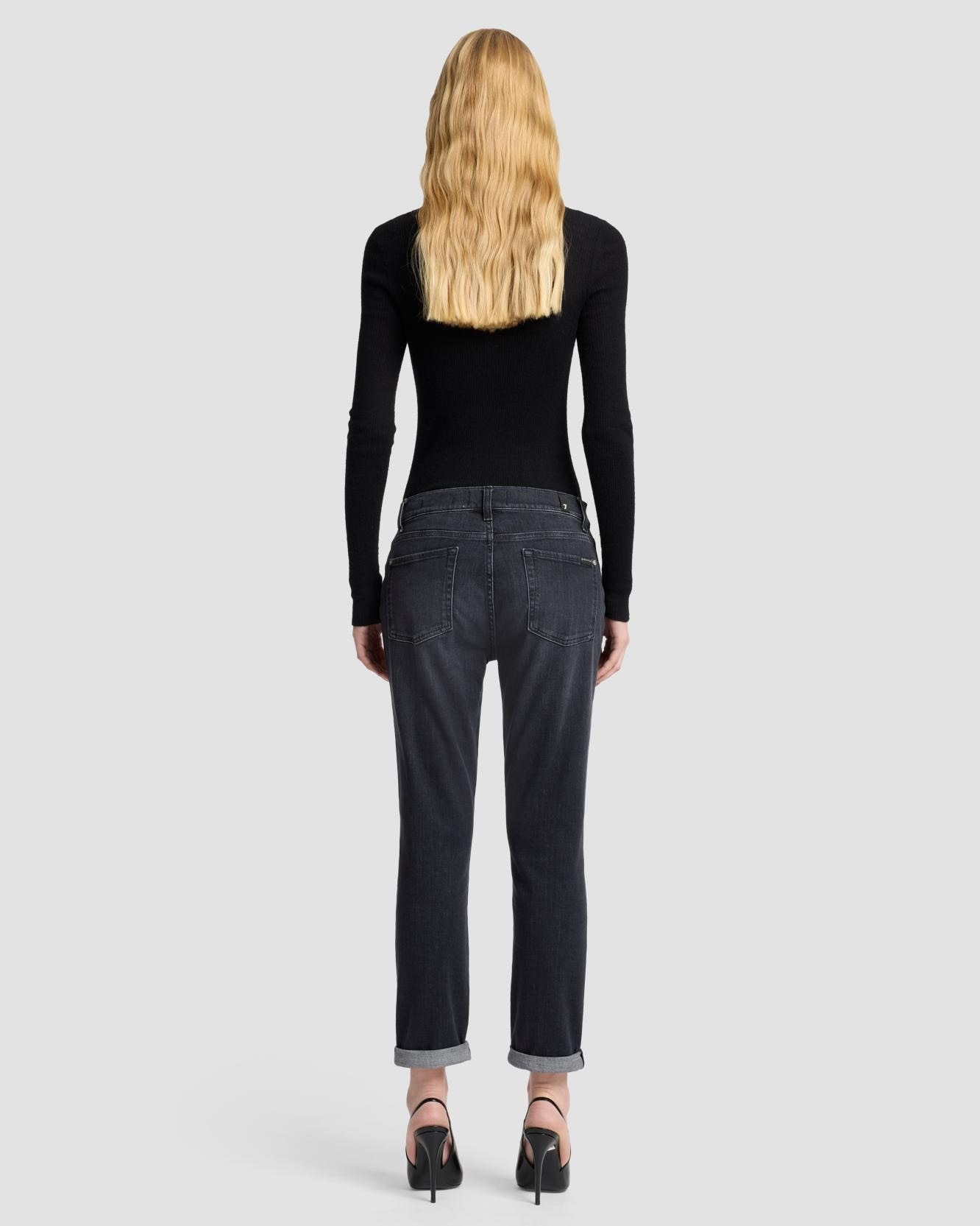 Vaqueros pitillo de mujer relaxed skinny de tiro medio - 7 For all mankind - Negro Negro-3