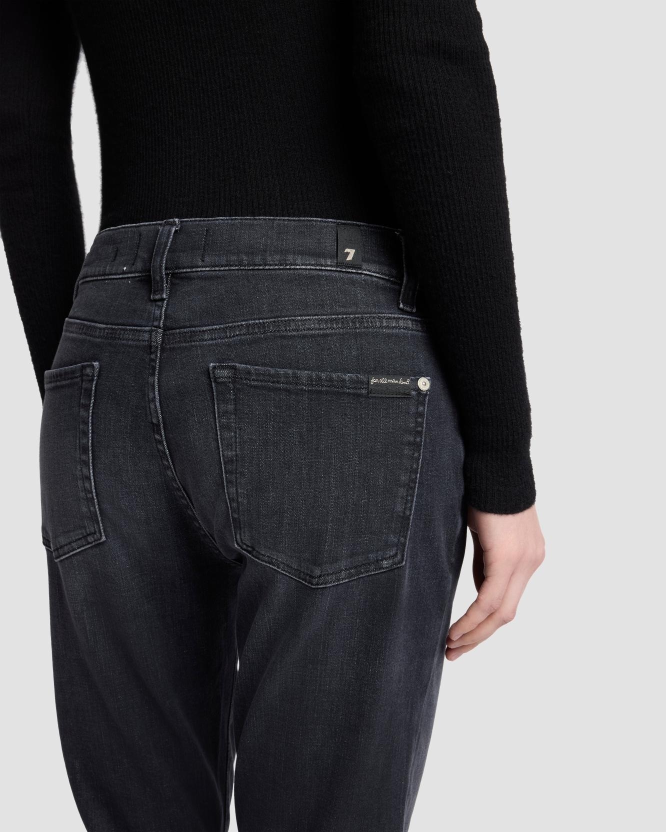 Vaqueros pitillo de mujer relaxed skinny de tiro medio - 7 For all mankind - Negro Negro-4