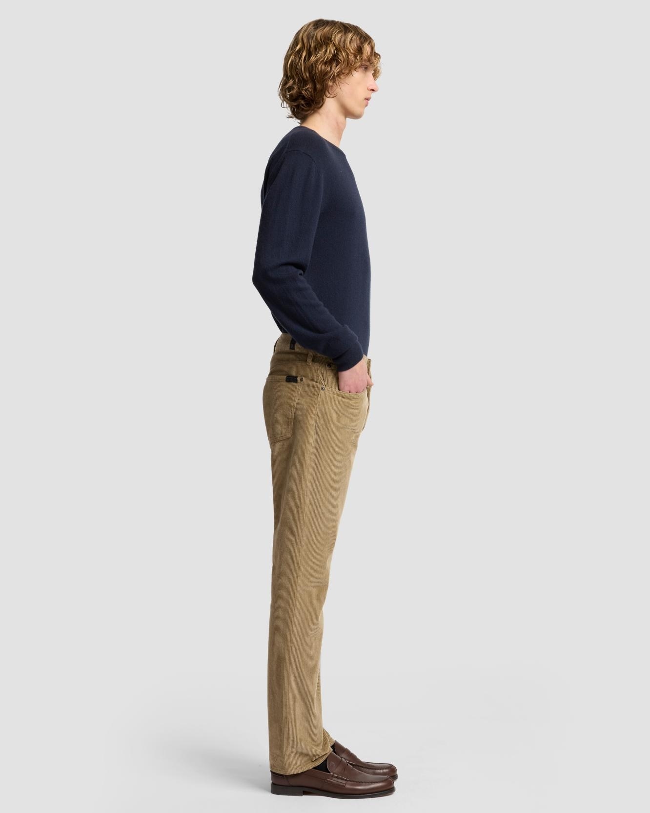Imagen 5 de Pantalones de hombre slim de tiro medio en color - 7 For all mankind - Beige Beige