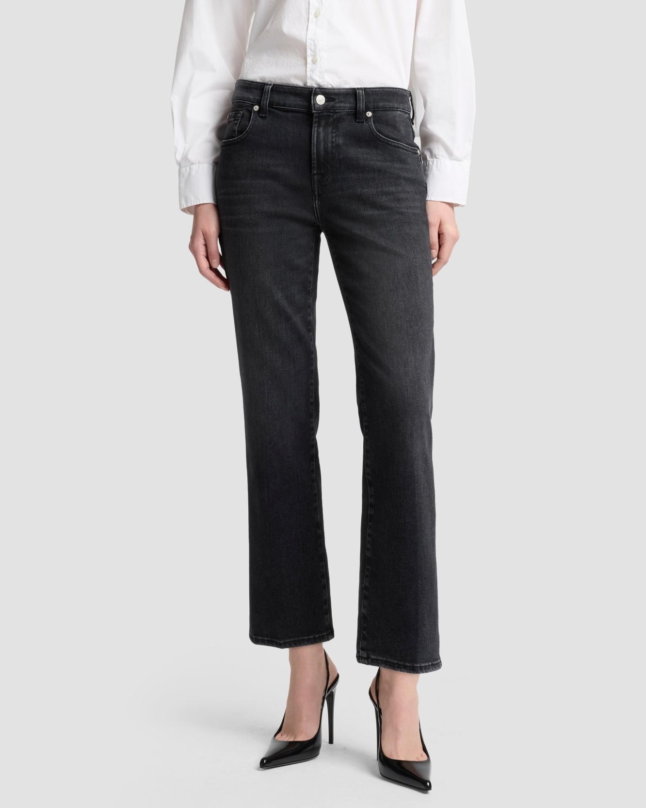 Vaqueros rectos de mujer calie straight de tiro medio - 7 For all mankind - Negro Negro-2