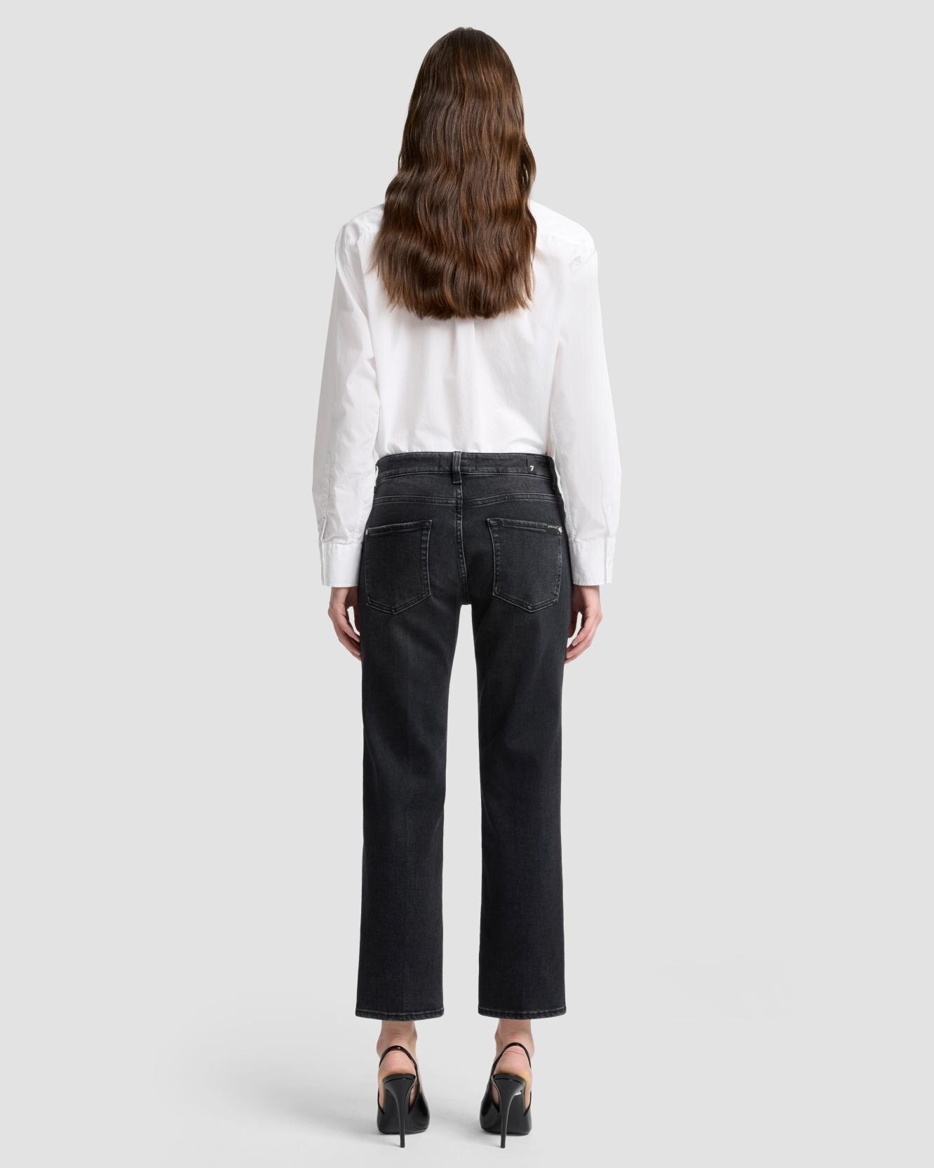 Vaqueros rectos de mujer calie straight de tiro medio - 7 For all mankind - Negro Negro-3