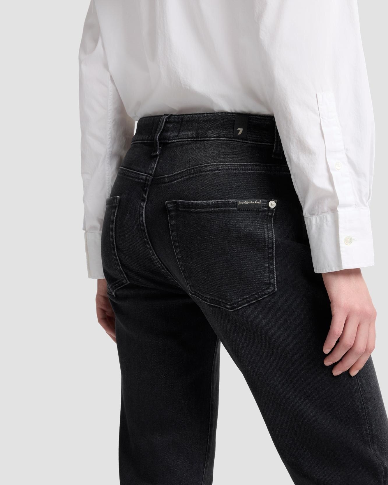 Vaqueros rectos de mujer calie straight de tiro medio - 7 For all mankind - Negro Negro-4