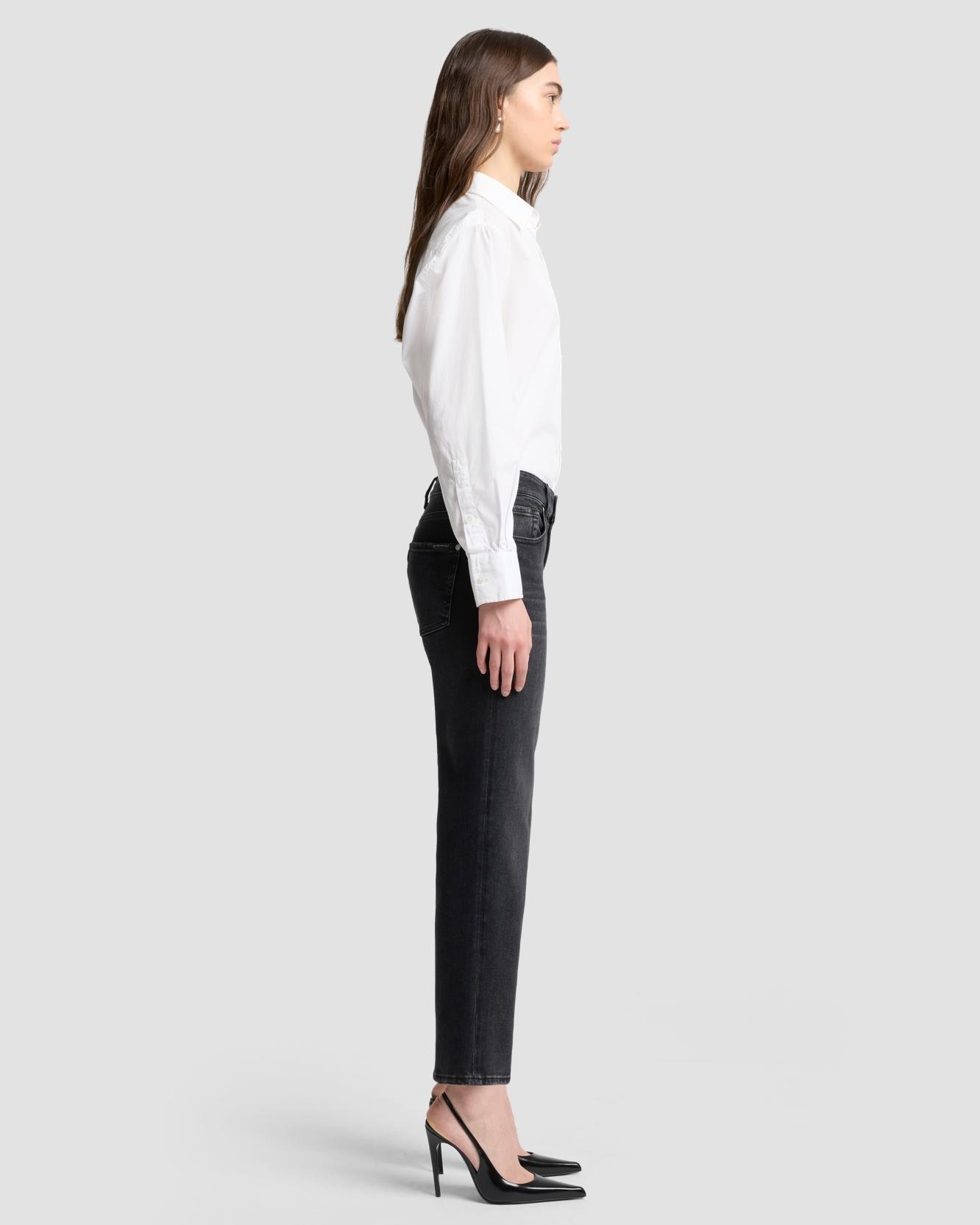 Vaqueros rectos de mujer calie straight de tiro medio - 7 For all mankind - Negro Negro-5