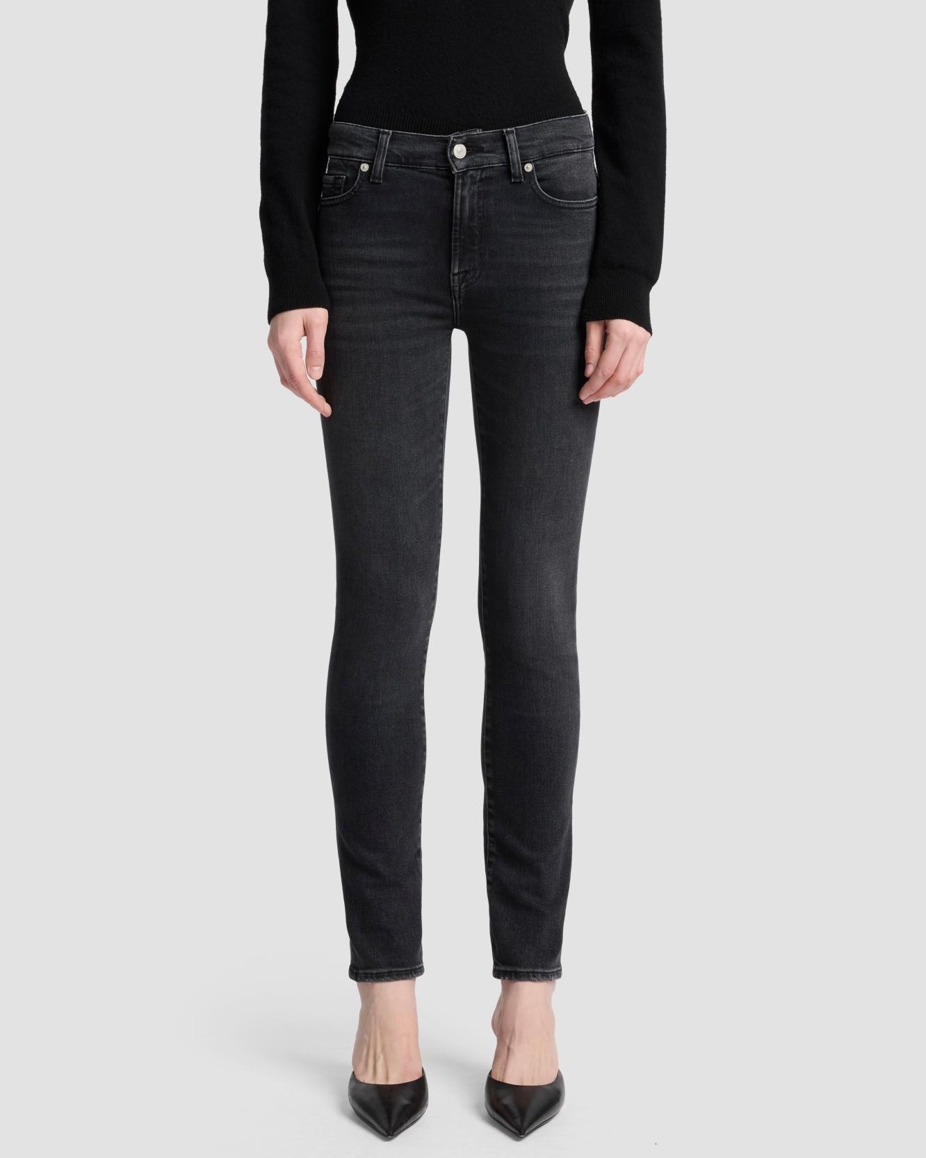 Vaqueros pitillo de mujer roxanne de tiro medio - 7 For all mankind - Negro Negro-2