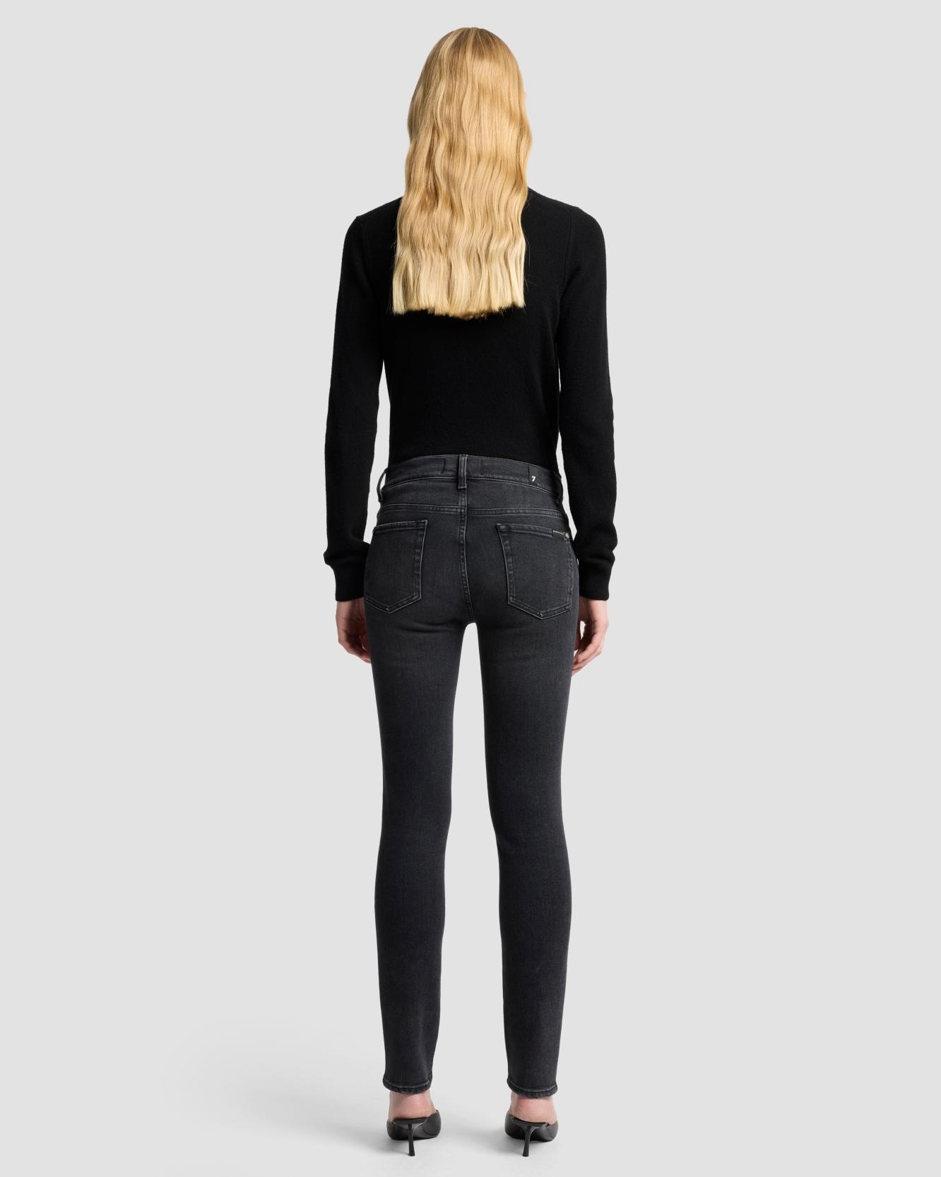 Vaqueros pitillo de mujer roxanne de tiro medio - 7 For all mankind - Negro Negro-3