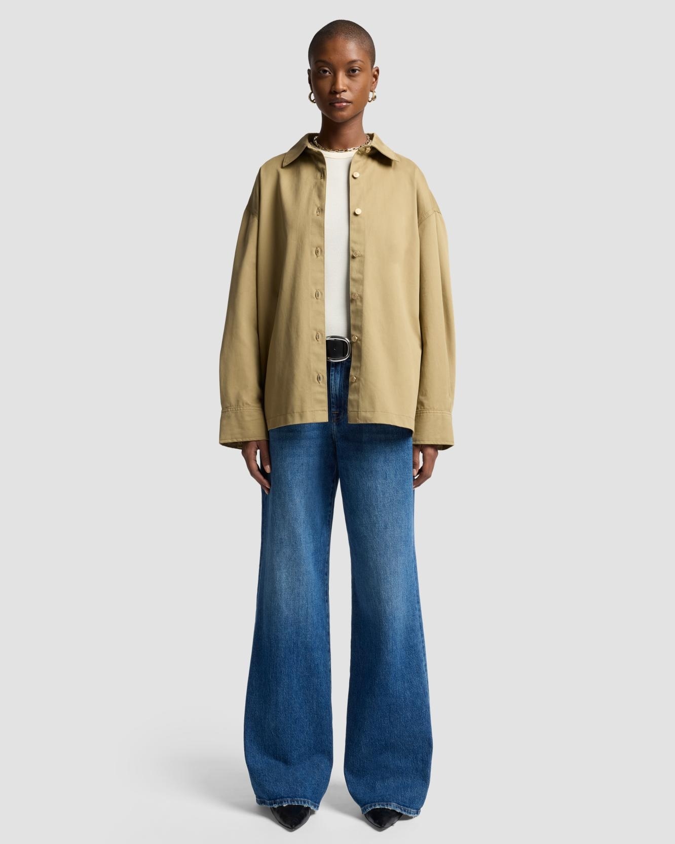 Vaqueros campana de mujer lotta de tiro alto - 7 For all mankind - Azul denim Azul denim-1