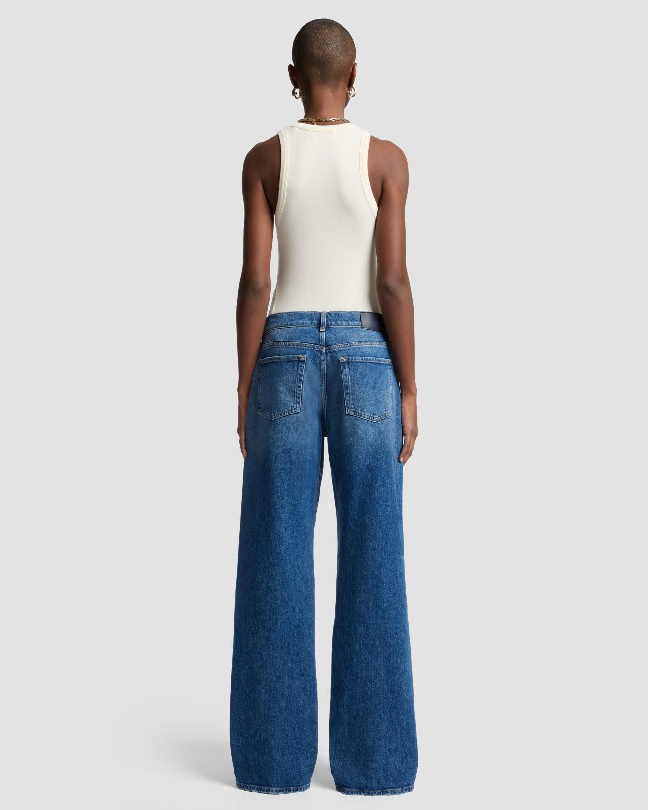Vaqueros campana de mujer lotta de tiro alto - 7 For all mankind - Azul denim Azul denim-3