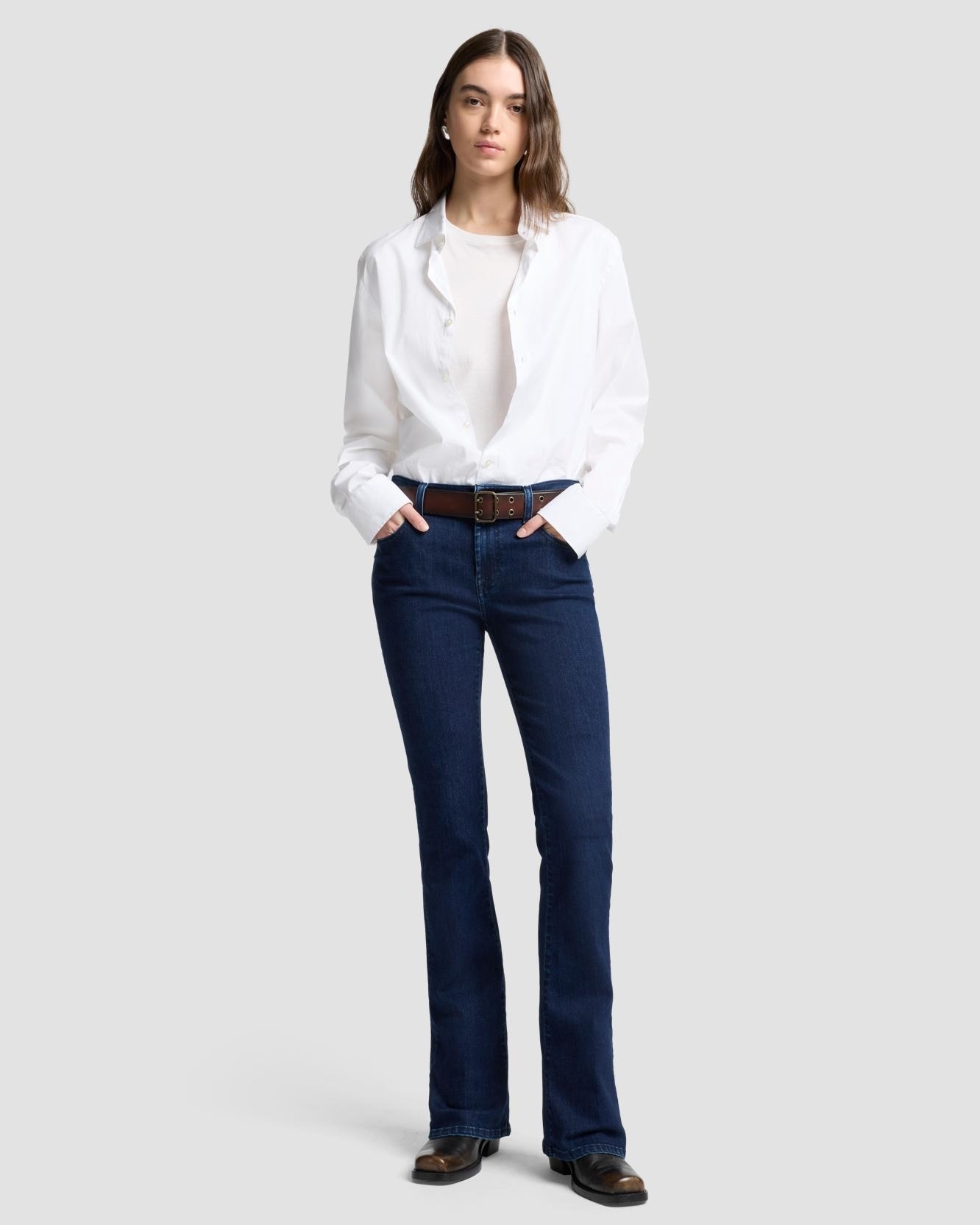 Vaquero campana de mujer bootcut de tiro medio - 7 For all mankind - Azul marino Azul marino-1