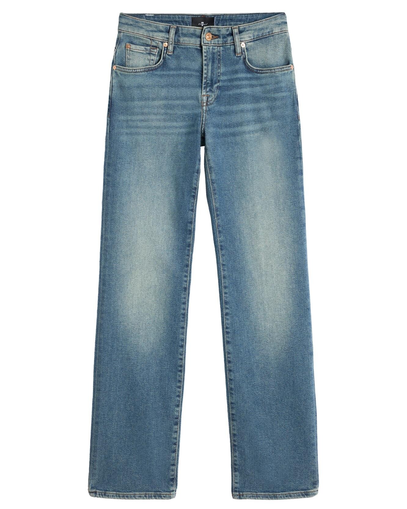 Vaqueros rectos de mujer calie straight de tiro medio - 7 For all mankind - Azul marino Azul marino-6