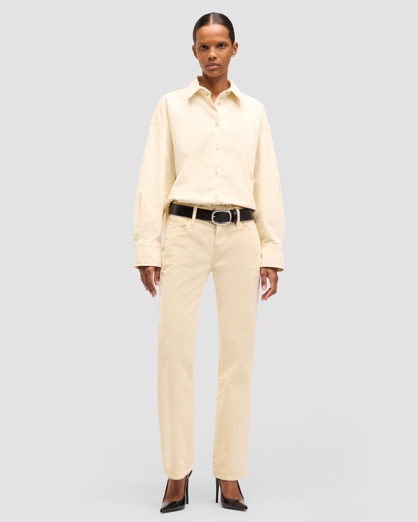 Vaqueros rectos de mujer calie straight de tiro medio - 7 For all mankind - Blanco Blanco-1