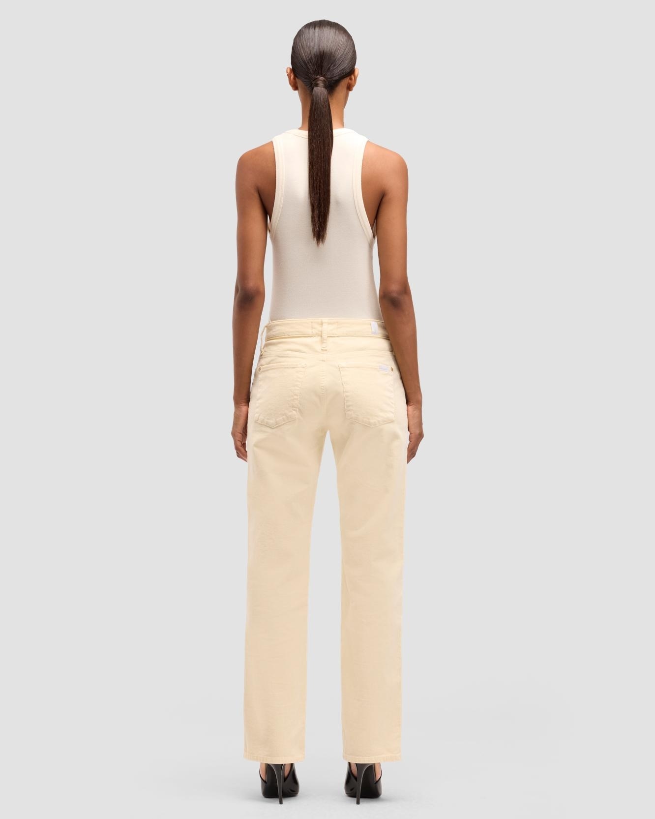 Vaqueros rectos de mujer calie straight de tiro medio - 7 For all mankind - Blanco Blanco-3
