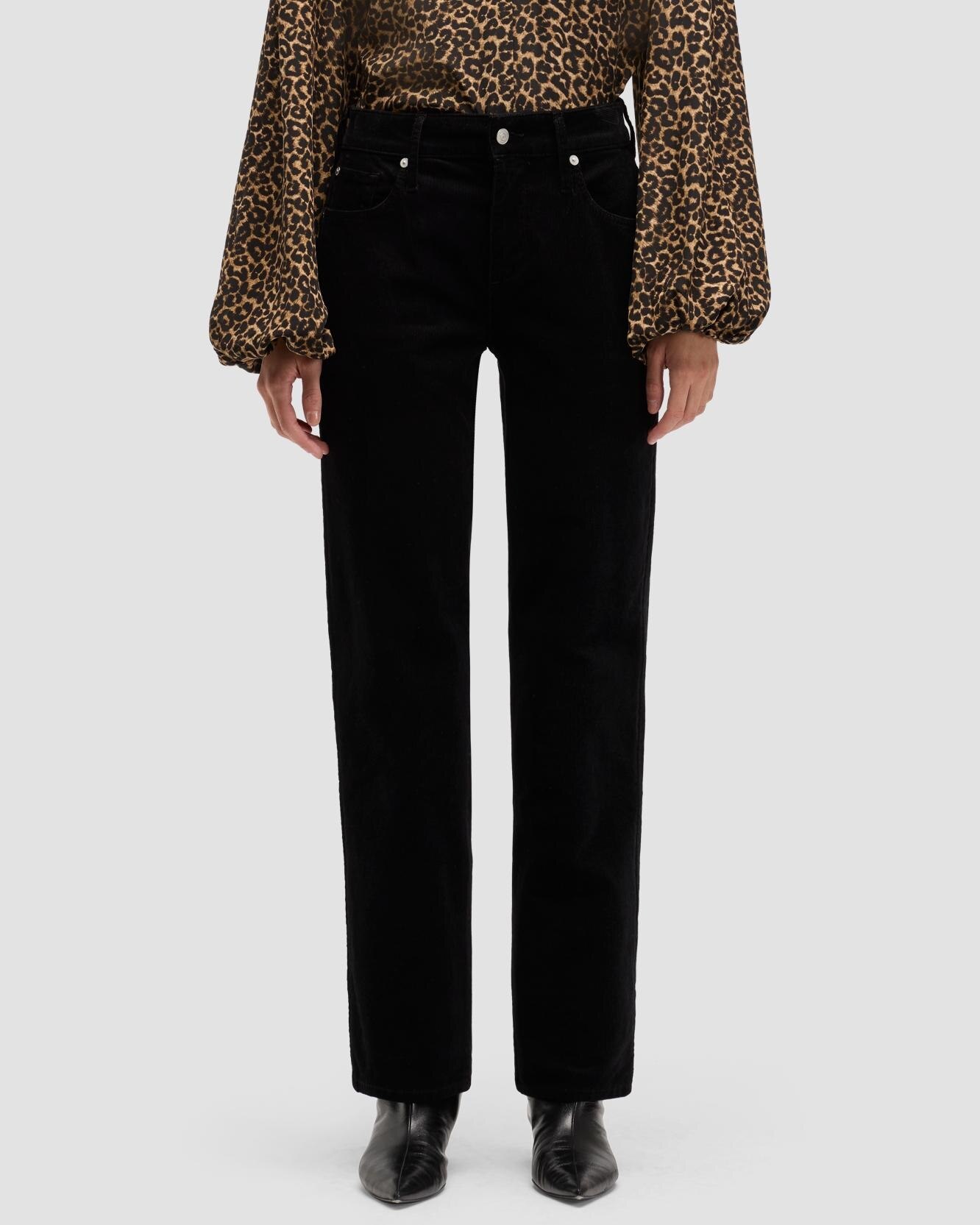 Vaqueros rectos de mujer calie straight de tiro medio - 7 For all mankind - Negro Negro-2