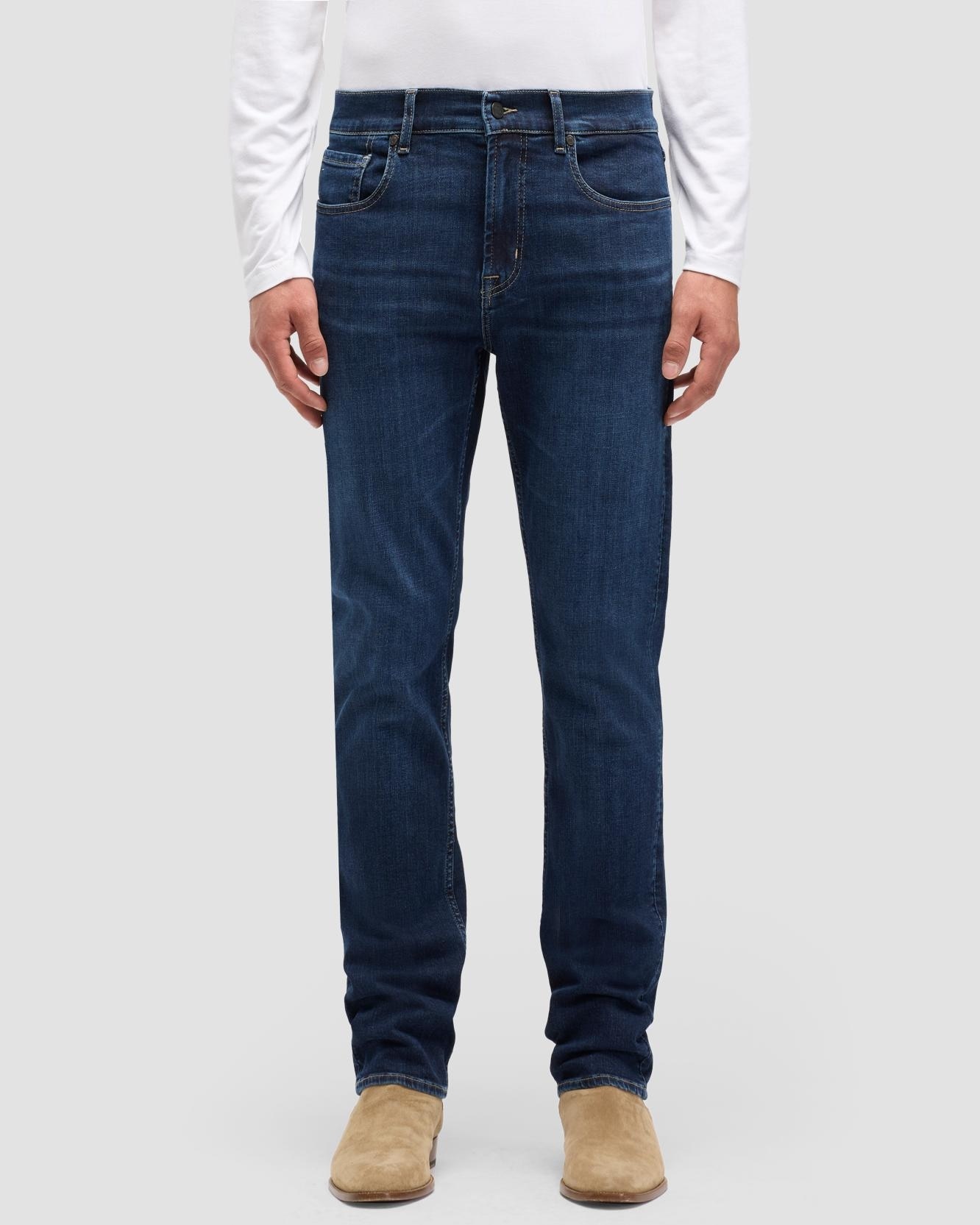 Vaqueros de hombre slimmy de tiro medio - 7 For all mankind - Azul marino Azul marino-2