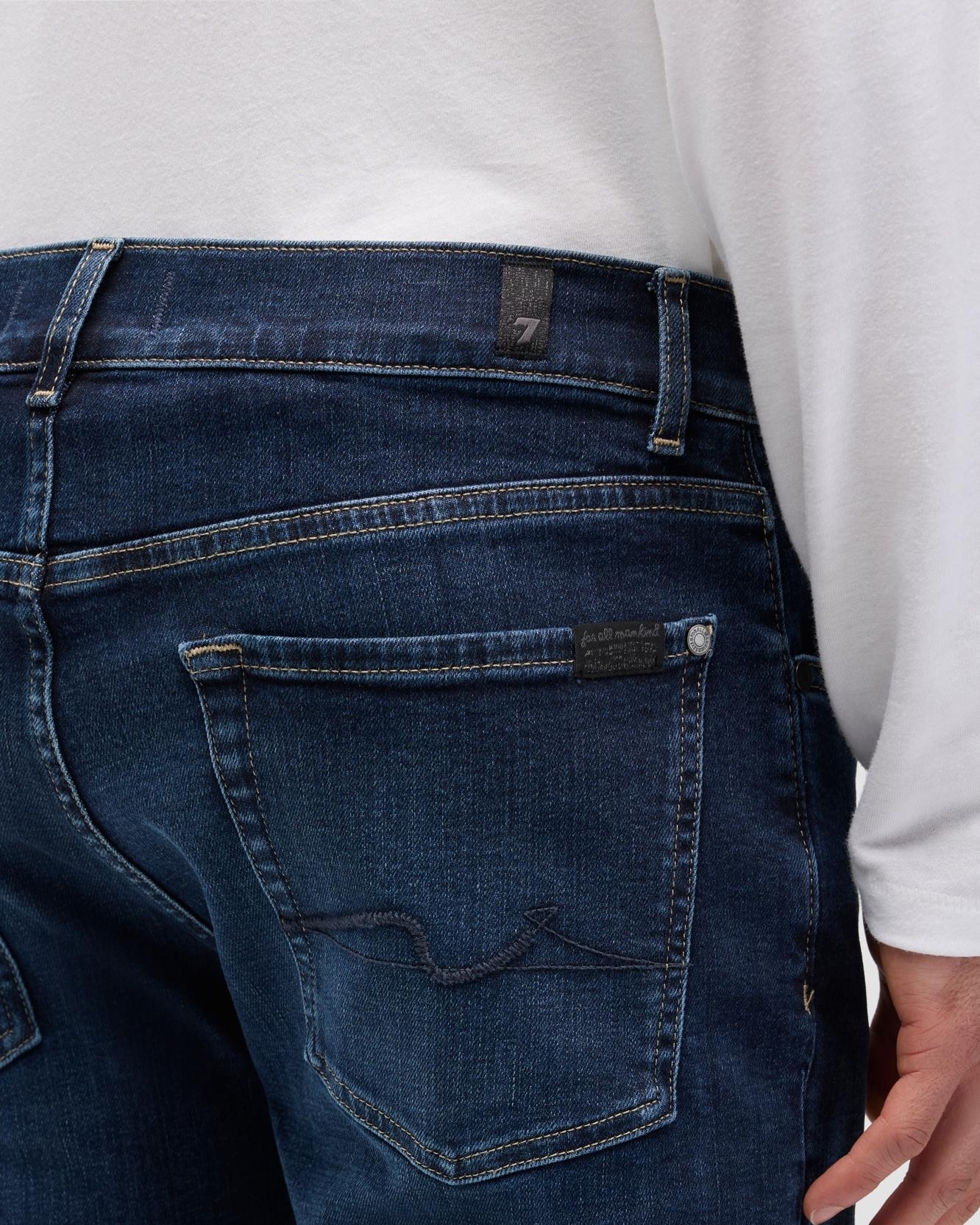 Vaqueros de hombre slimmy de tiro medio - 7 For all mankind - Azul marino Azul marino-3