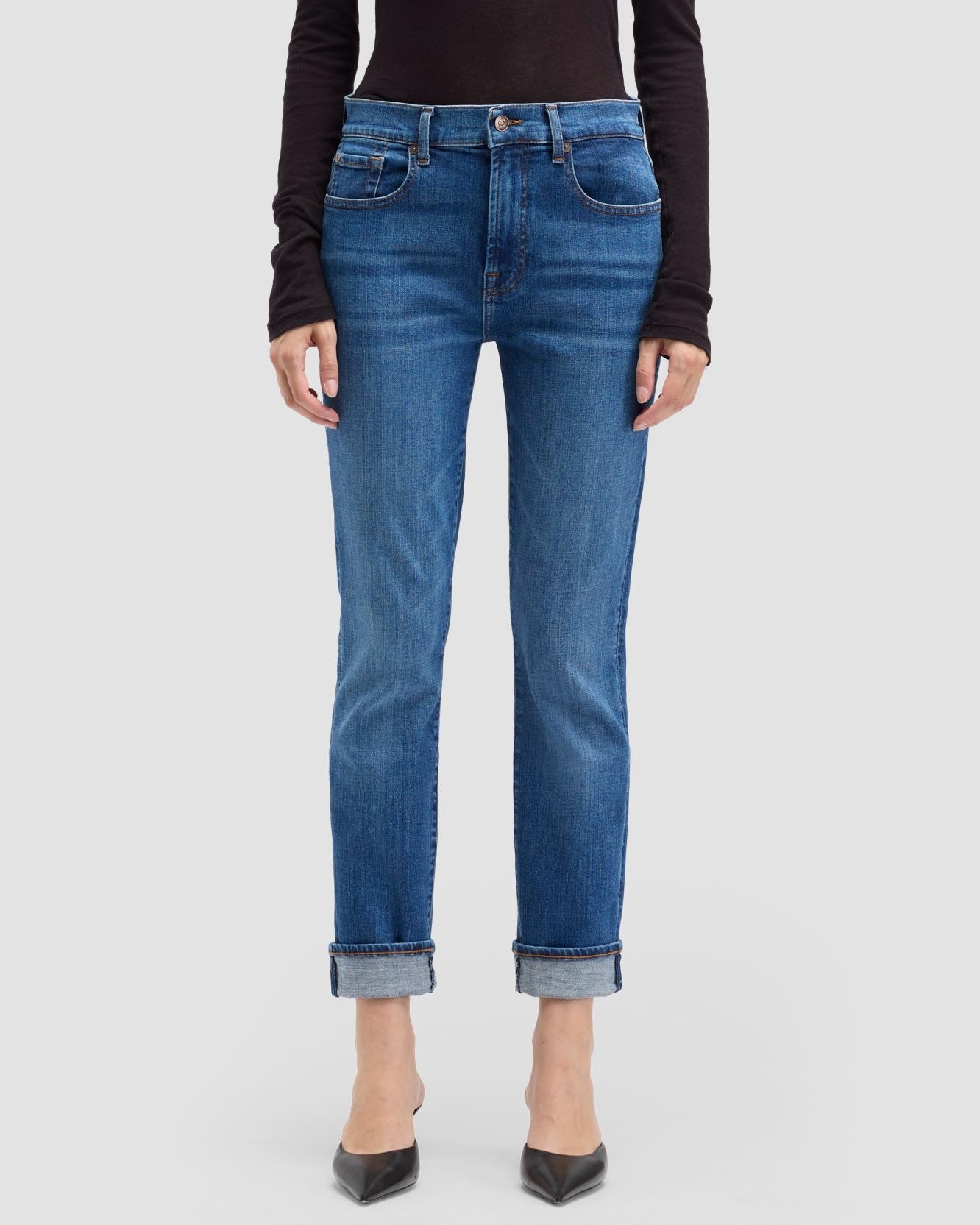 Vaqueros pitillo de mujer relaxed skinny de tiro medio - 7 For all mankind - Azul denim Azul denim-2