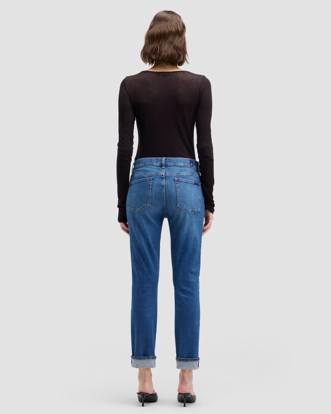 Vaqueros pitillo de mujer relaxed skinny de tiro medio - 7 For all mankind - Azul denim Azul denim-3