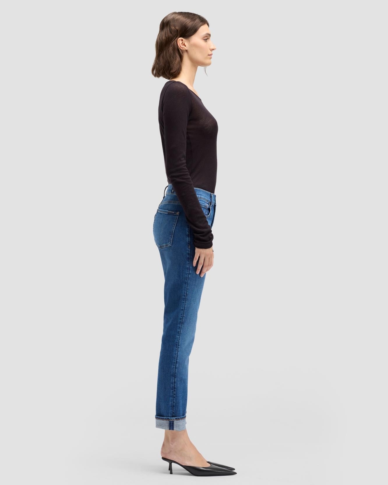 Vaqueros pitillo de mujer relaxed skinny de tiro medio - 7 For all mankind - Azul denim Azul denim-5