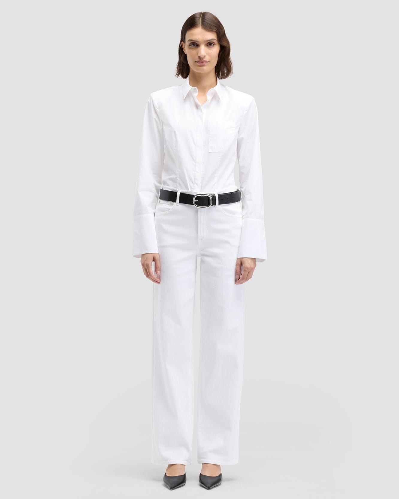7 For all mankind - Pantalones rectos de mujer Stovepipe Straight de tiro alto.