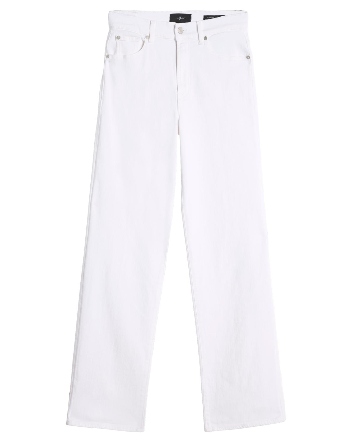 Pantalones rectos de mujer stovepipe straight de tiro alto - 7 For all mankind - Blanco Blanco-6